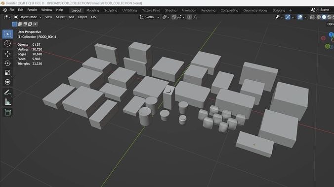 BOX Collection Low-poly 3D model 3