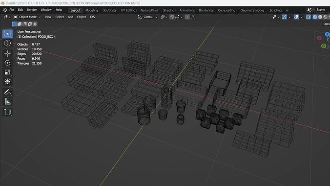 BOX Collection Low-poly 3D model 2