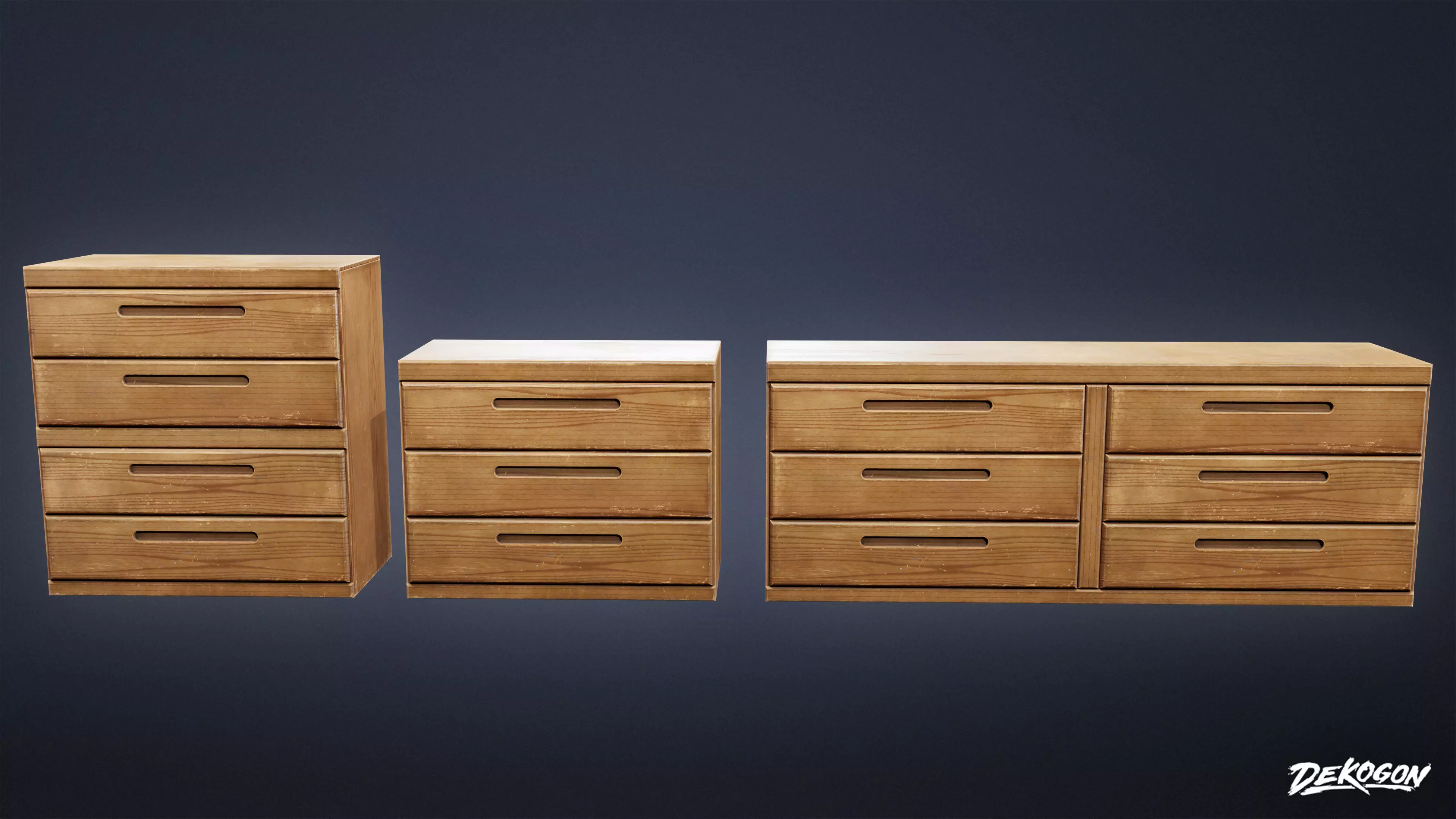 SUBURBS - Dresser Set 09 - LOW POLY AND NANITE Low-poly 3D model