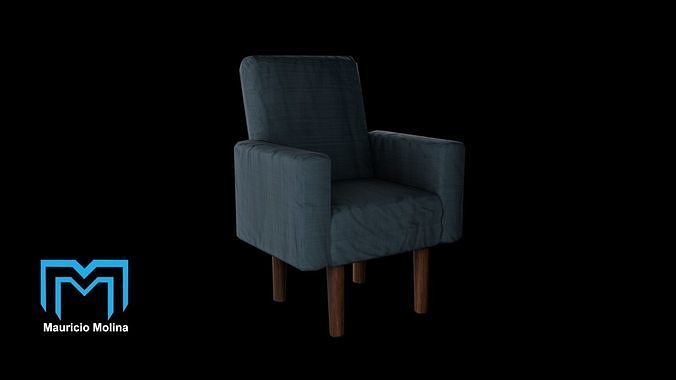 Armchair - Sofa Living Room Low-poly 3D model