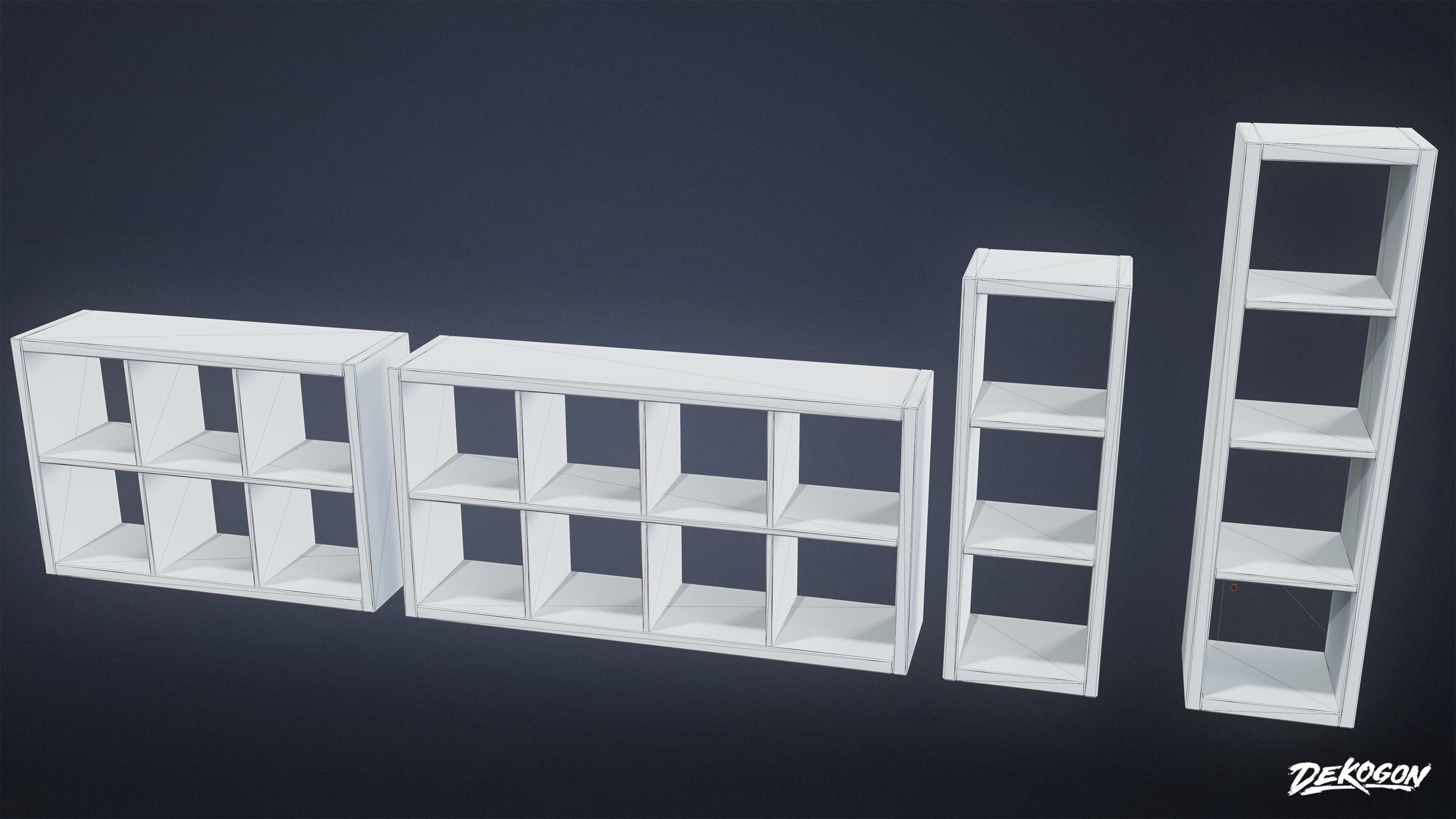 SUBURBS - Dresser Set 10 - LOW POLY AND NANITE Low-poly 3D model_7