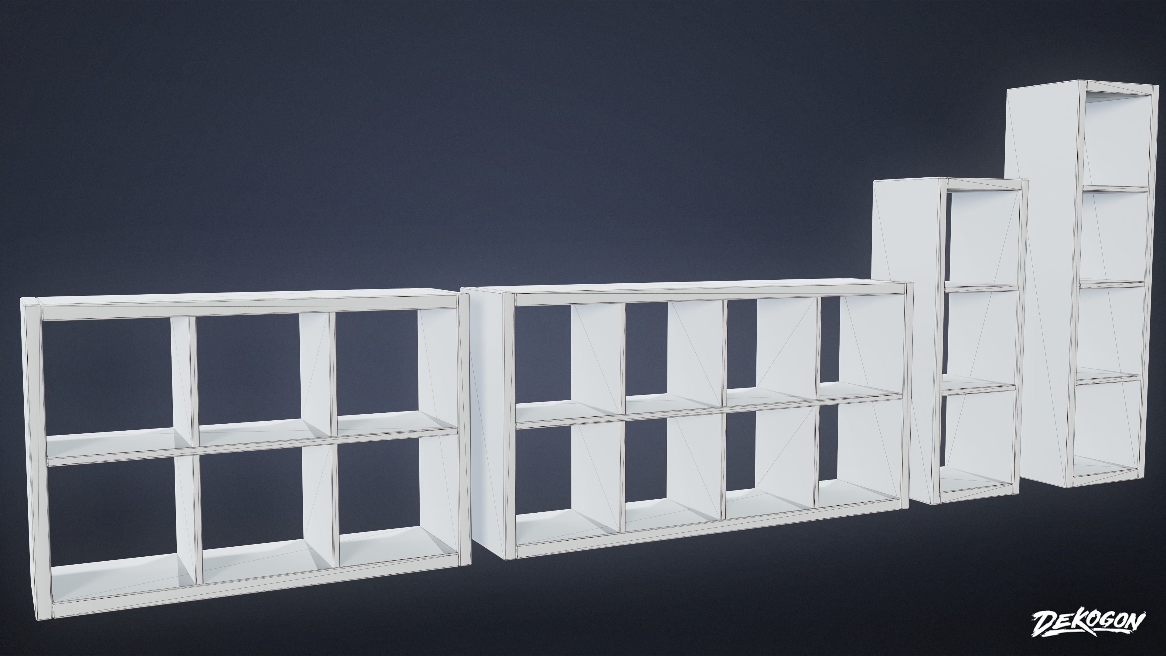 SUBURBS - Dresser Set 10 - LOW POLY AND NANITE Low-poly 3D model_8