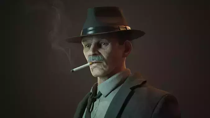 POLICE DETECTIVE - ARTHUR - Low-poly 3D model Low-poly 3D model