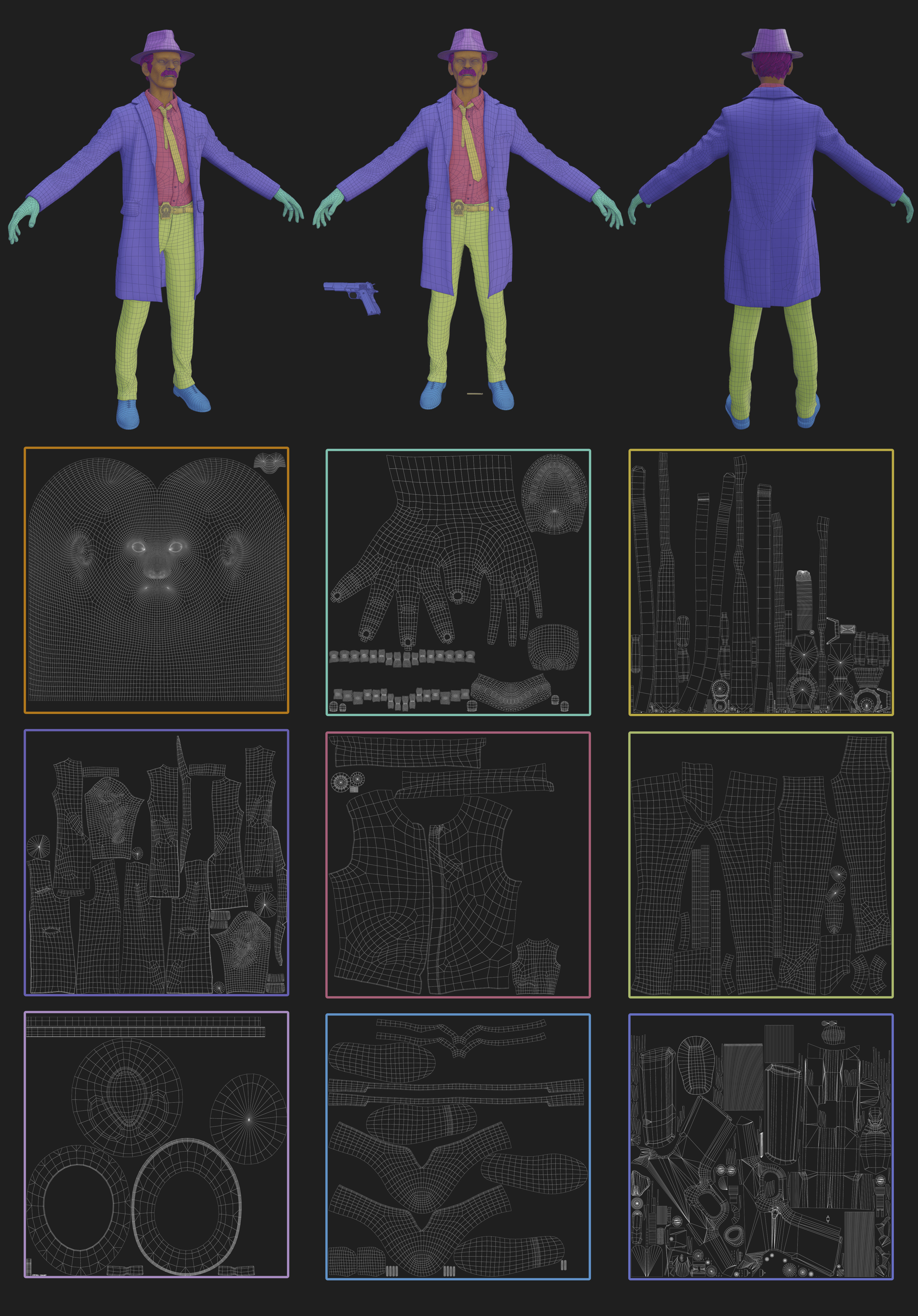 POLICE DETECTIVE - ARTHUR - Low-poly 3D model Low-poly 3D model_13