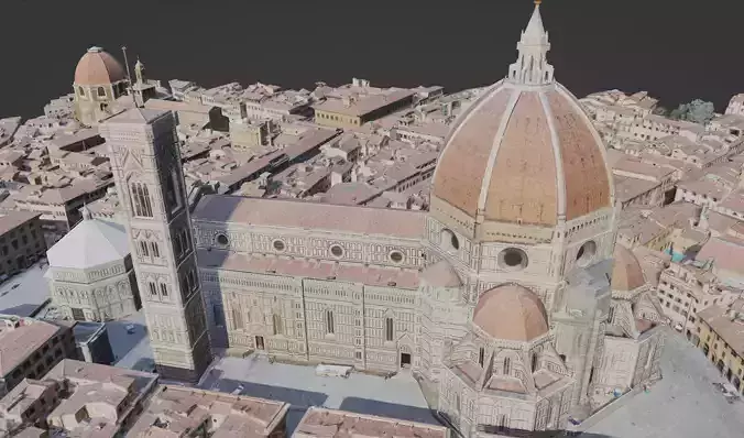 St Maria in Fiore And Battistero San Giovanni 3D Scan Florence 3D model