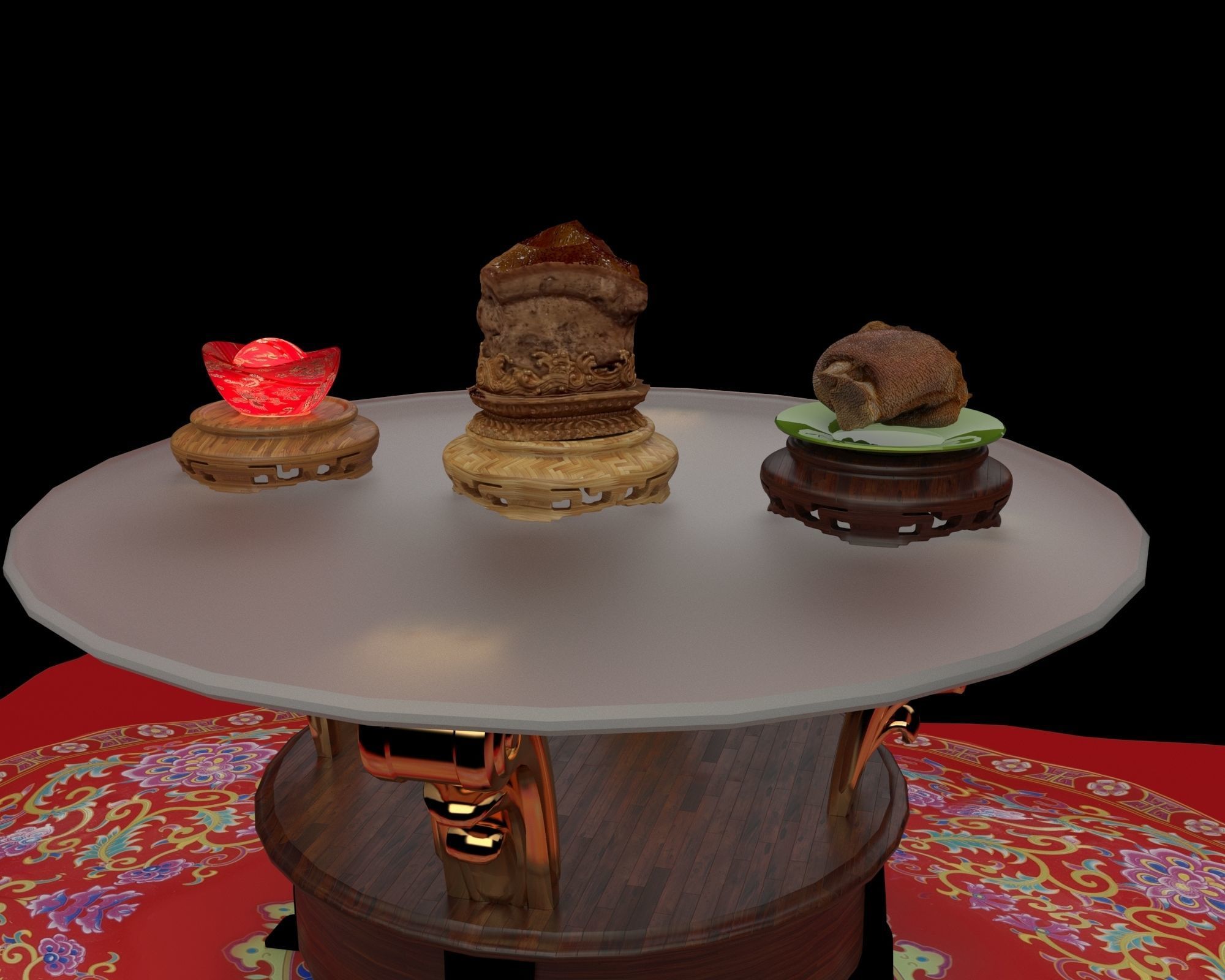 Chinese meat shaped stone 3D model_2