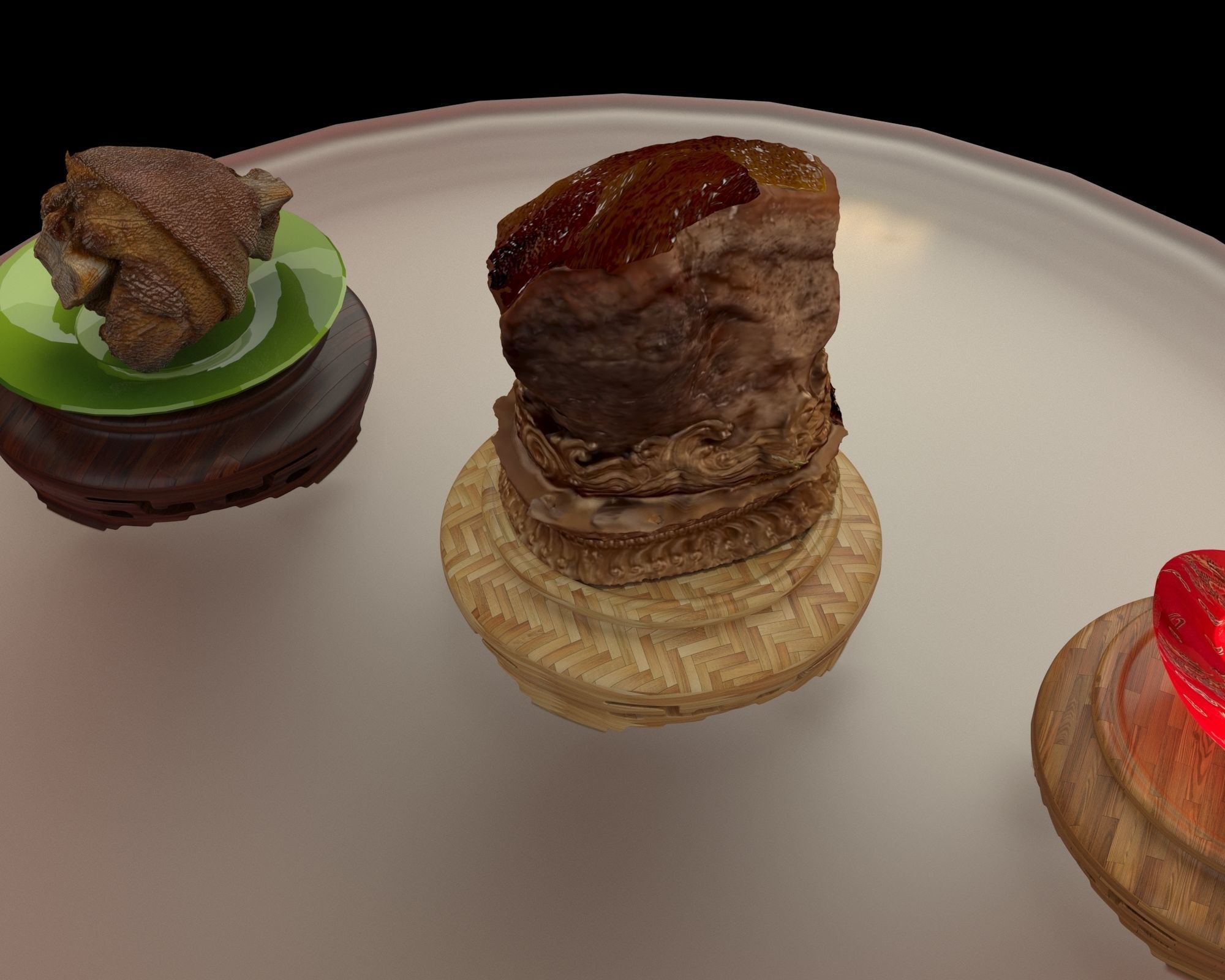 Chinese meat shaped stone 3D model_3
