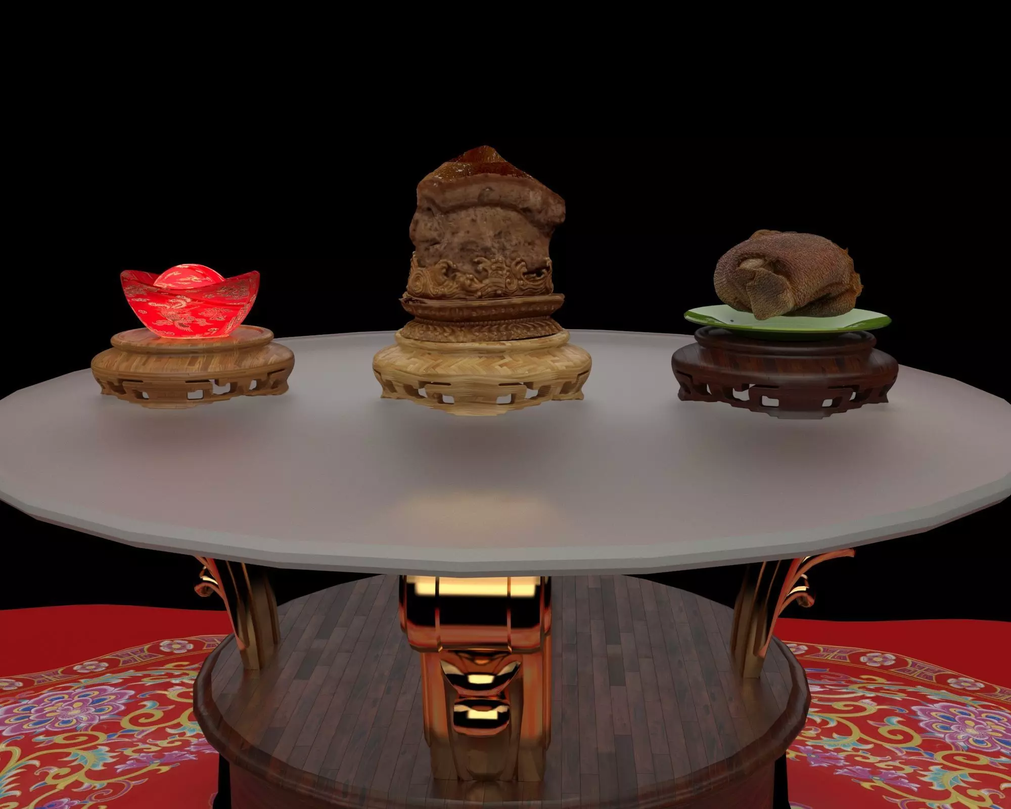 Chinese meat shaped stone 3D model_0