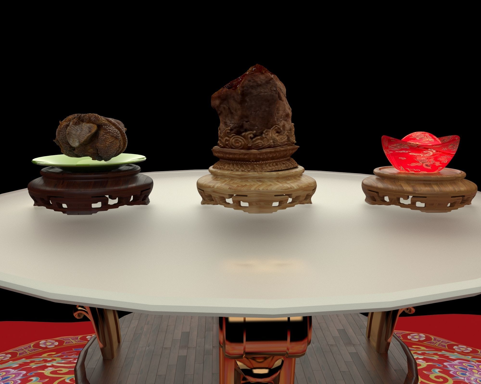 Chinese meat shaped stone 3D model_1