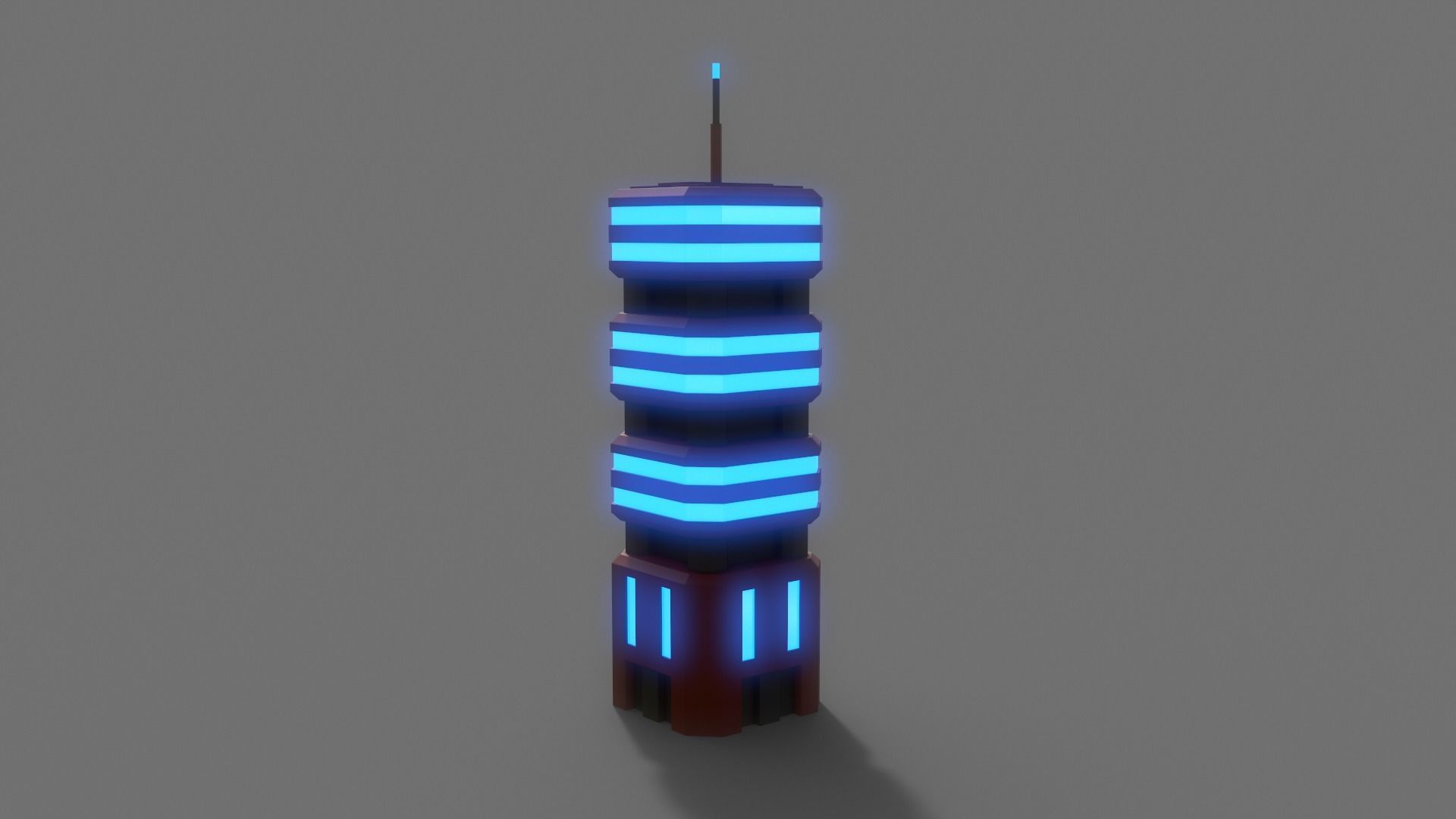 PBR Sci-Fi Building A31 Low-poly 3D model_6