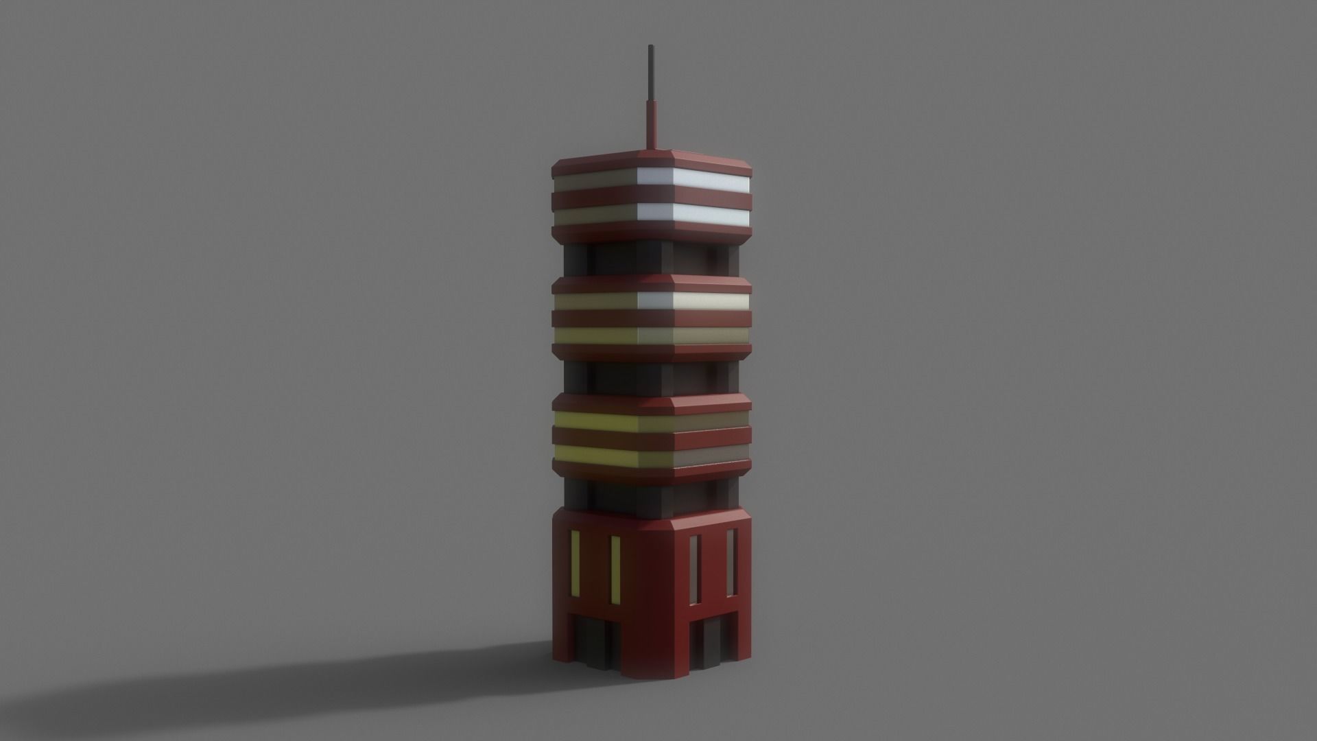 PBR Sci-Fi Building A31 Low-poly 3D model_8