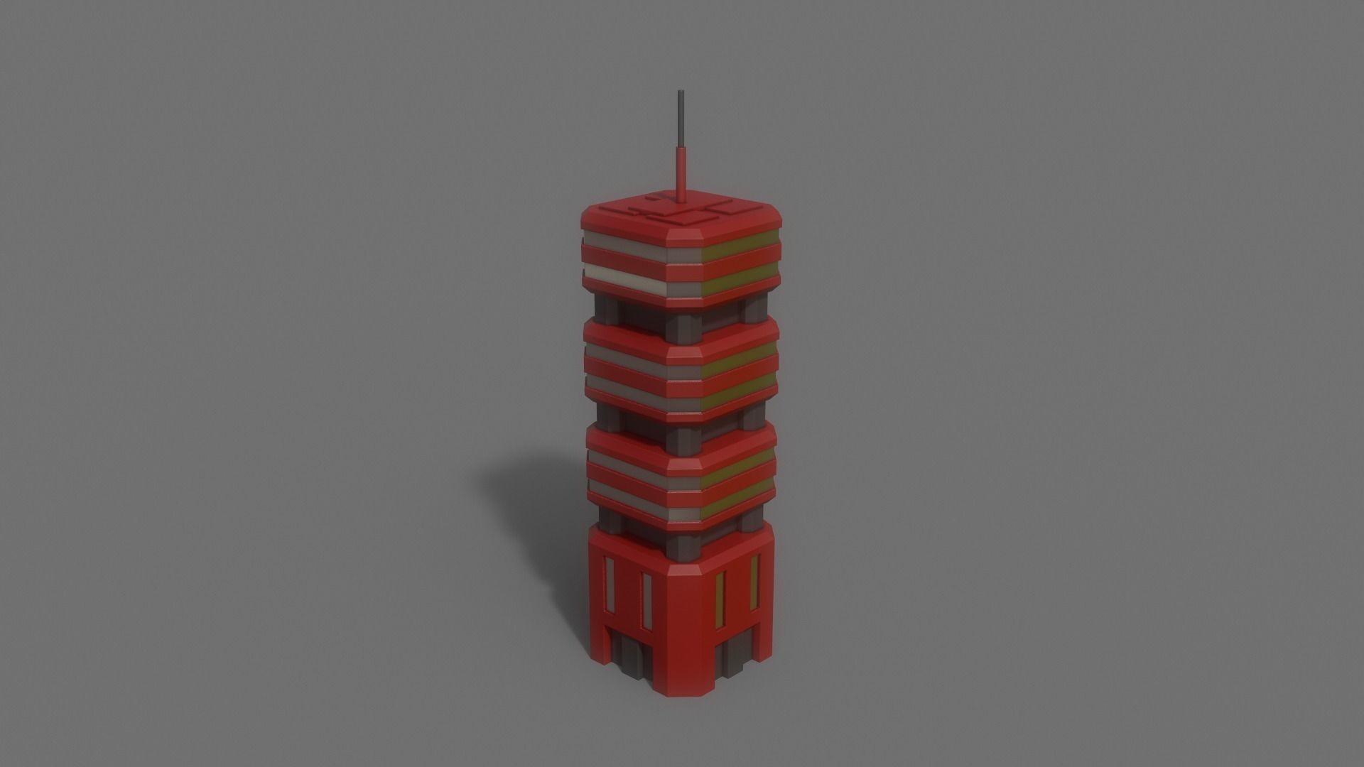 PBR Sci-Fi Building A31 Low-poly 3D model_7