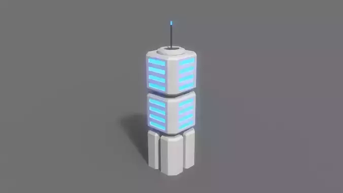 PBR Sci-Fi Building A33 Low-poly 3D model