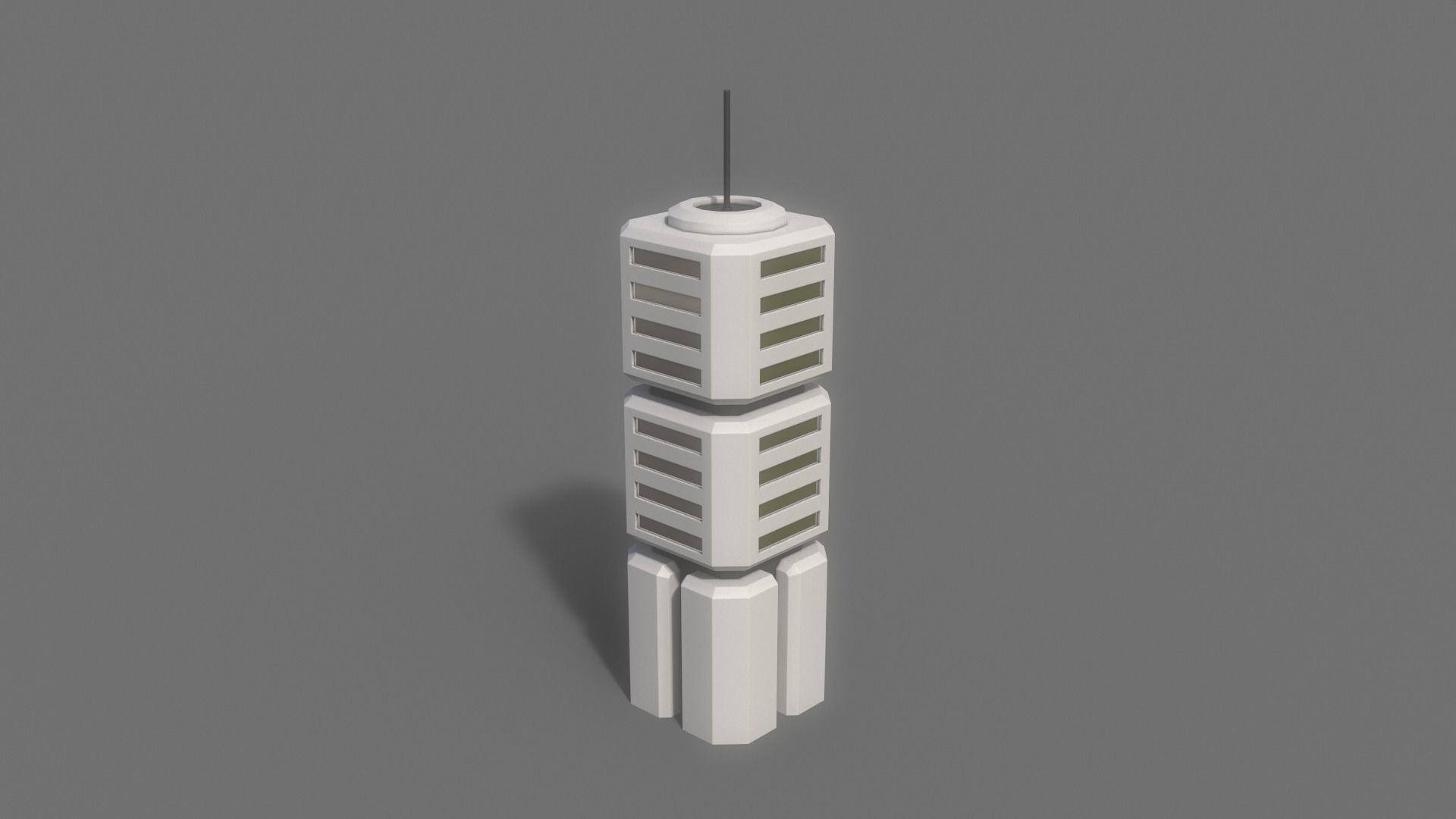 PBR Sci-Fi Building A33 Low-poly 3D model_7