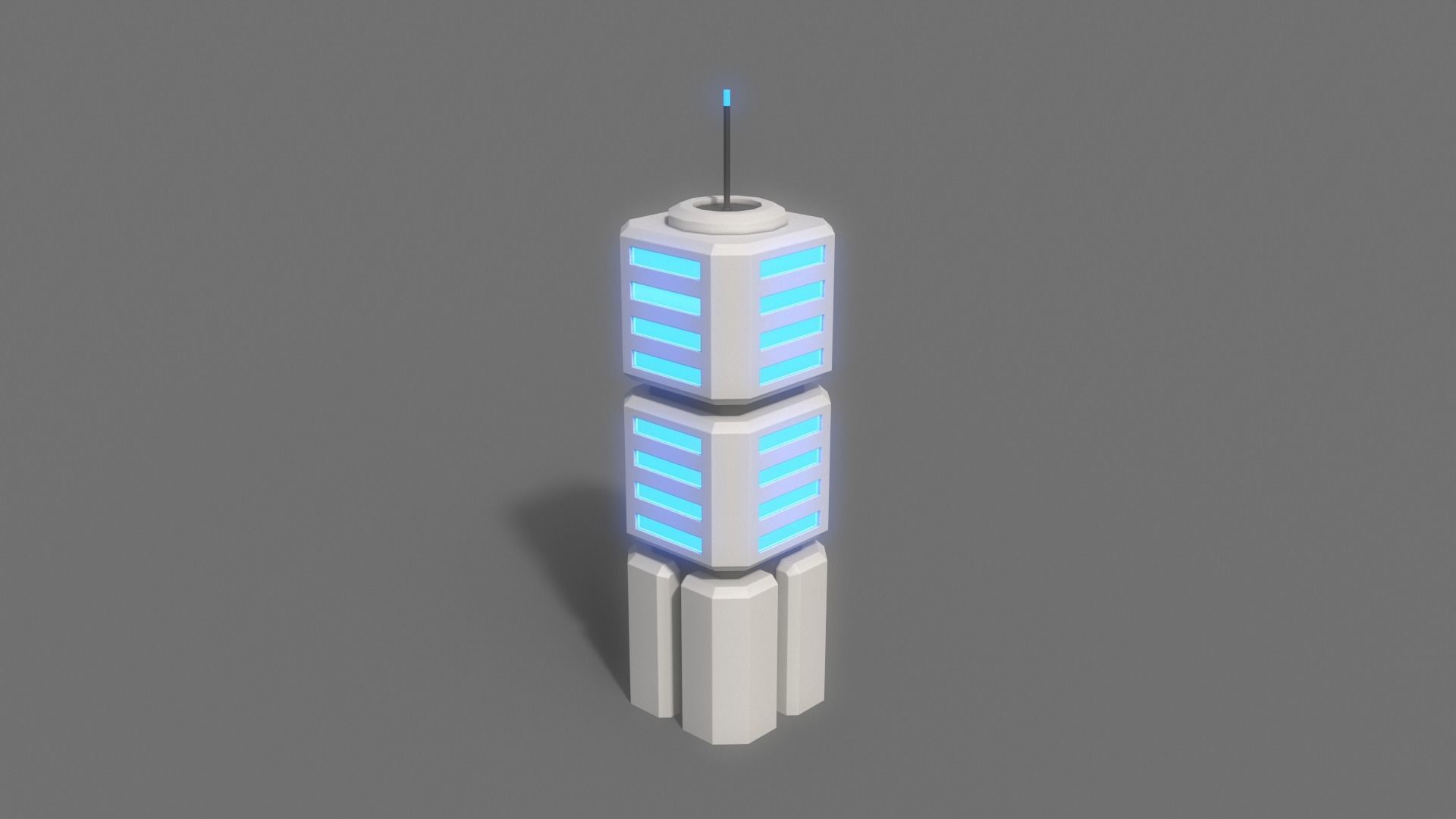 PBR Sci-Fi Building A33 Low-poly 3D model_4
