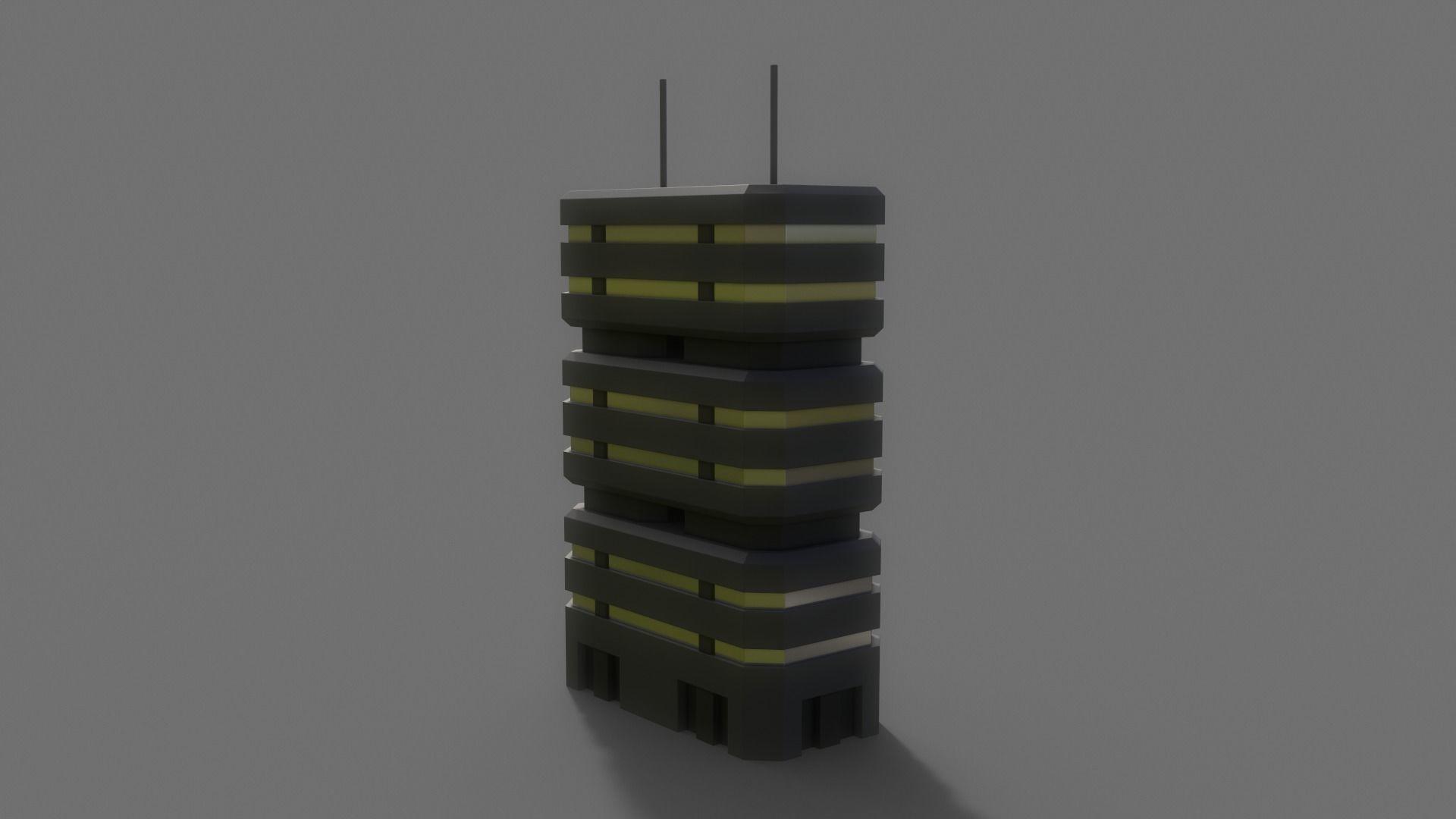 PBR Sci-Fi Building A34 Low-poly 3D model_9