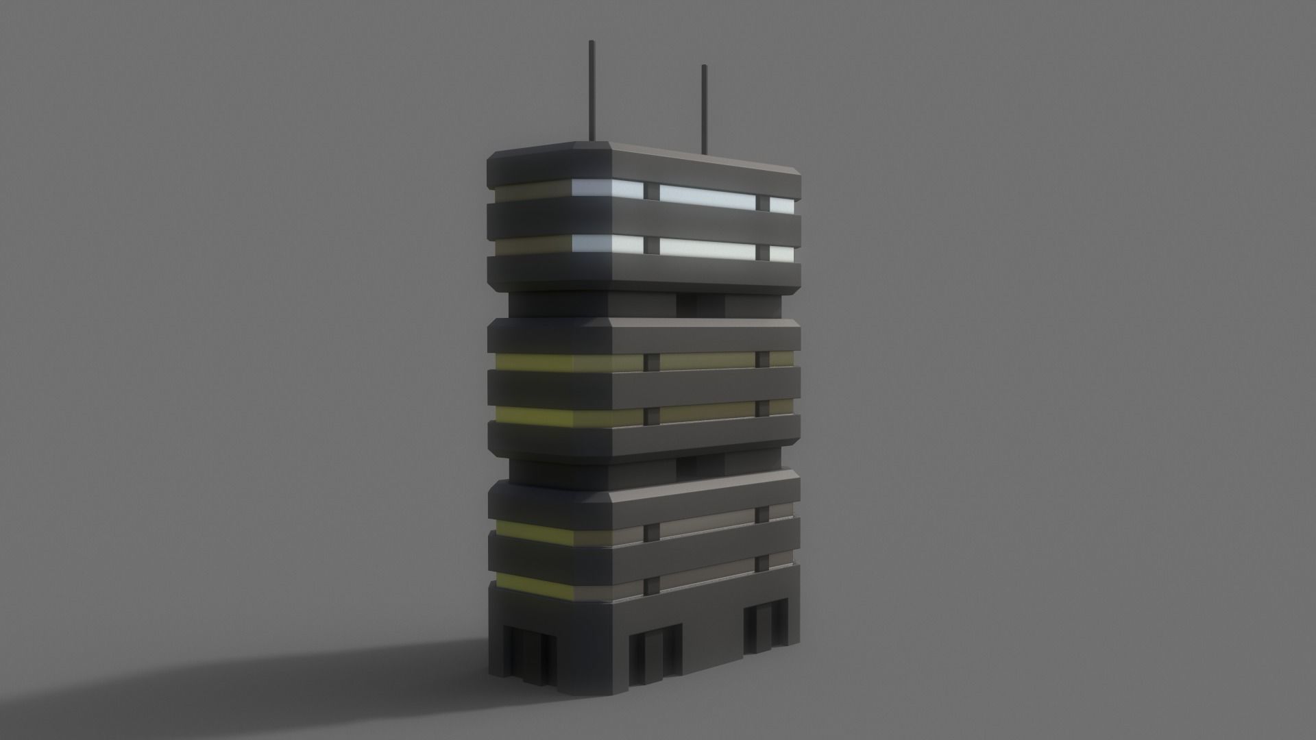 PBR Sci-Fi Building A34 Low-poly 3D model_8