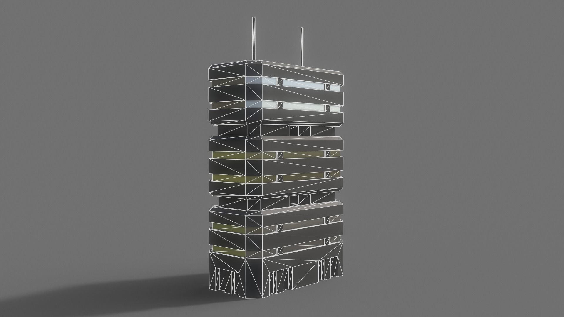 PBR Sci-Fi Building A34 Low-poly 3D model_11