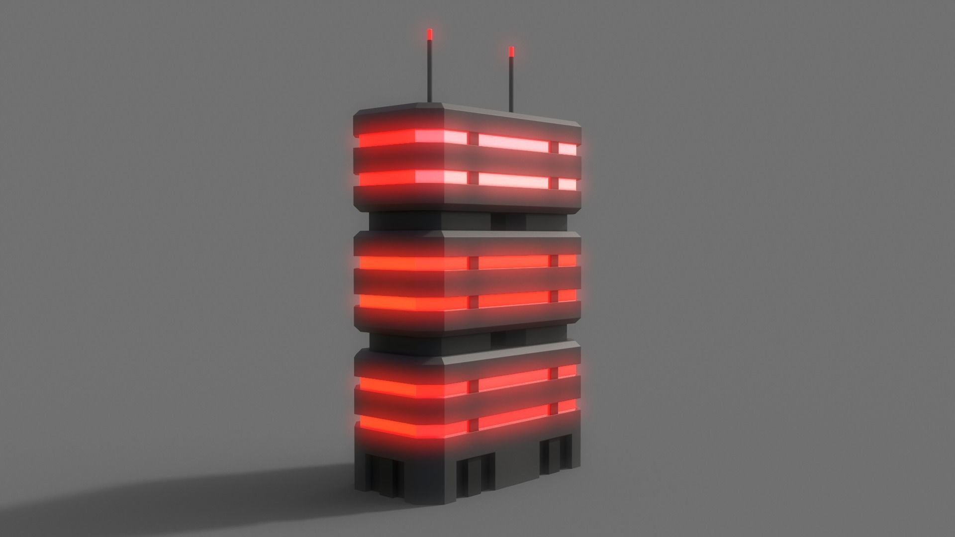 PBR Sci-Fi Building A34 Low-poly 3D model_5