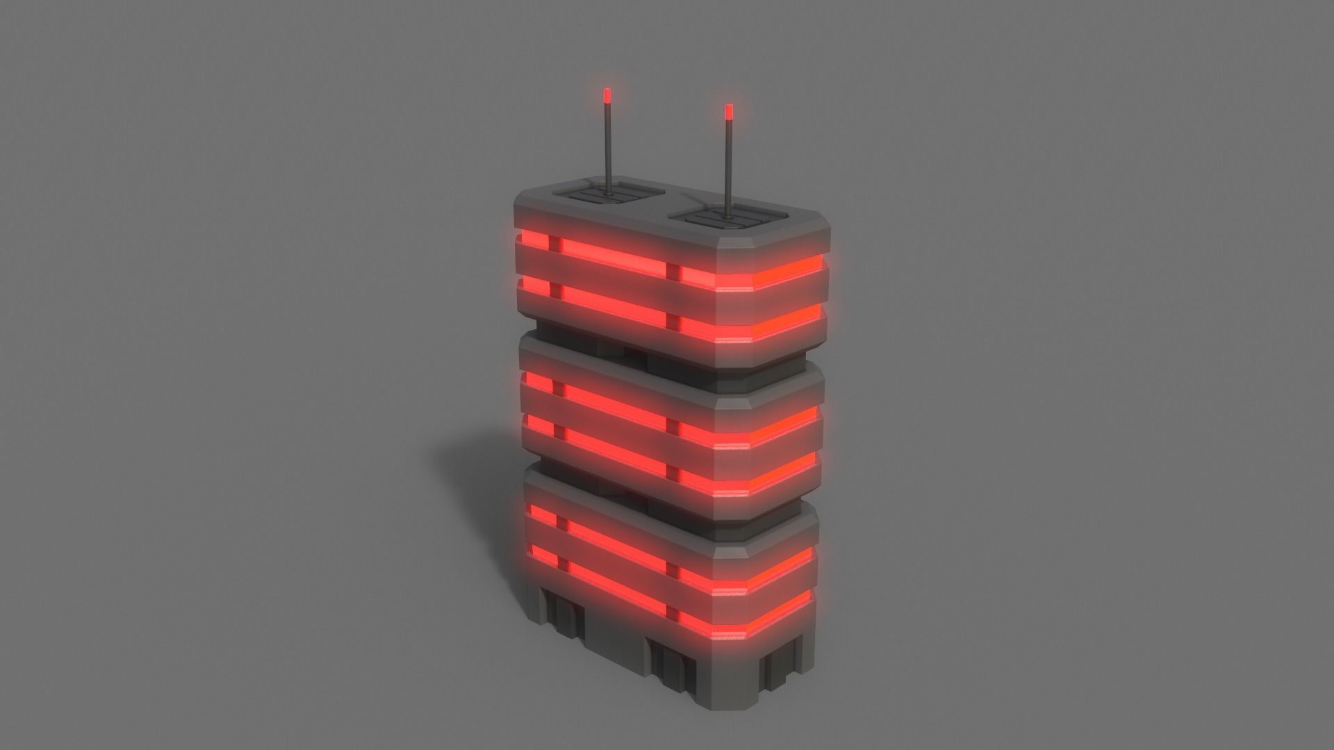 PBR Sci-Fi Building A34 Low-poly 3D model_4