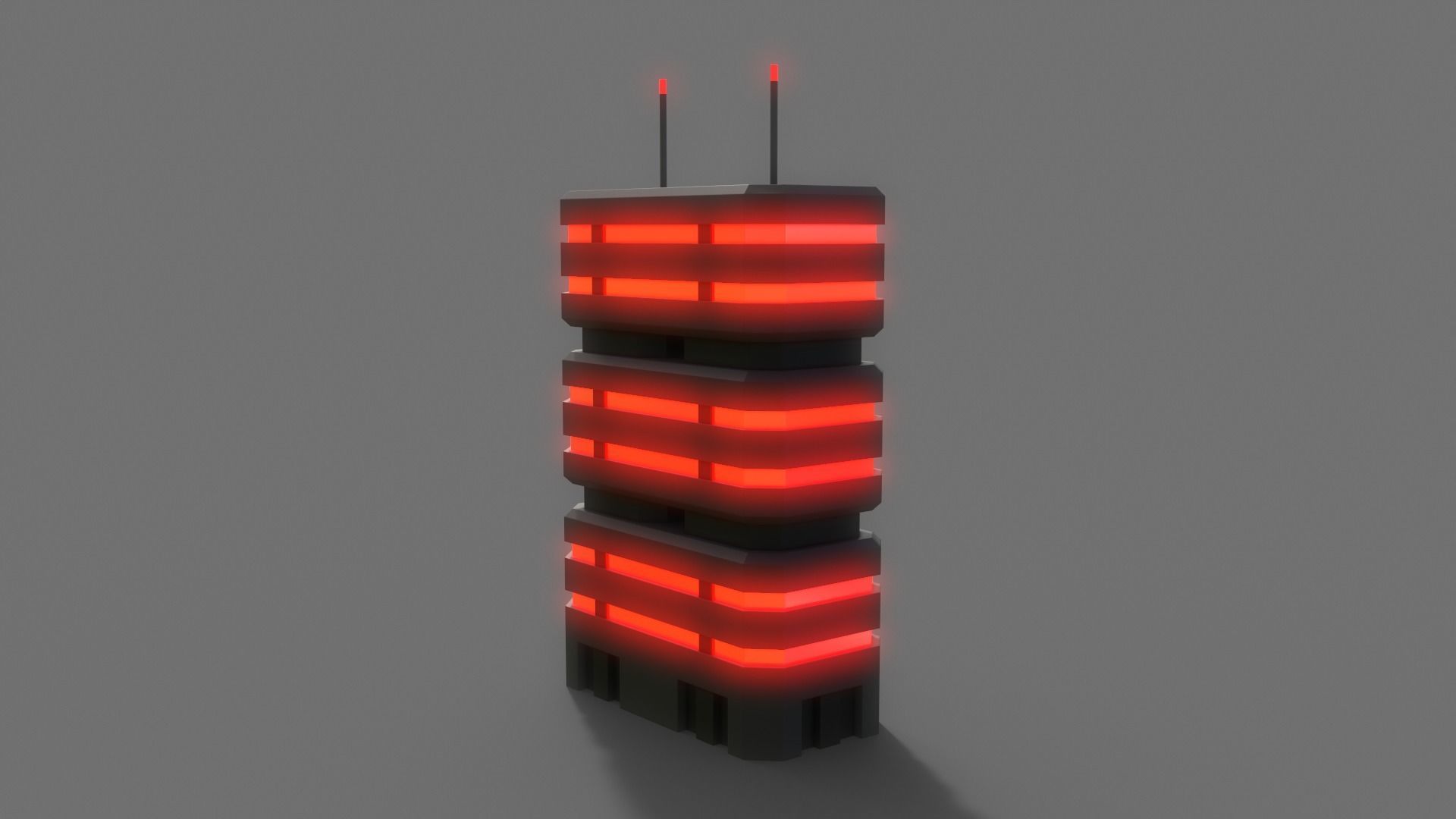 PBR Sci-Fi Building A34 Low-poly 3D model_6