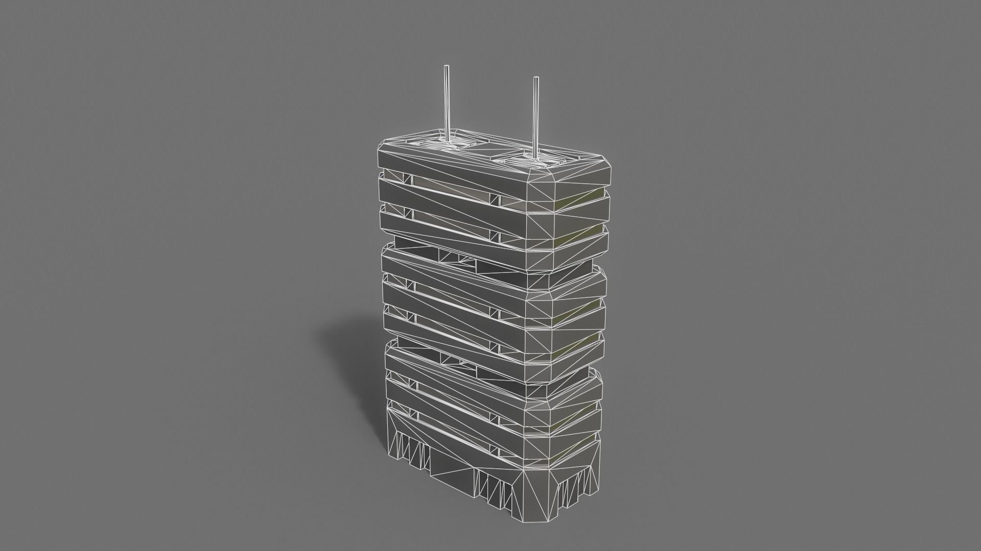 PBR Sci-Fi Building A34 Low-poly 3D model_10