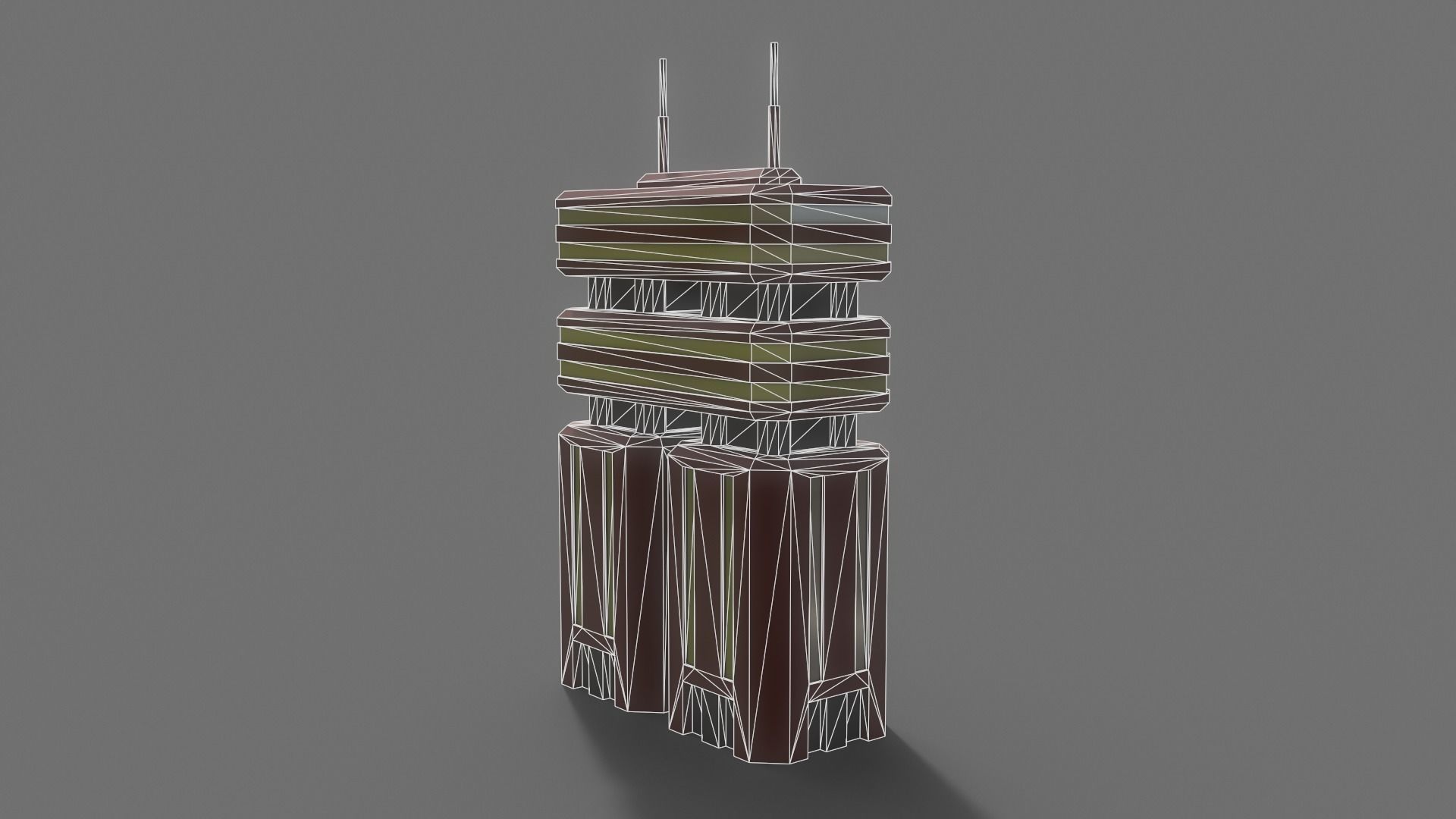 PBR Sci-Fi Building A35 Low-poly 3D model_12