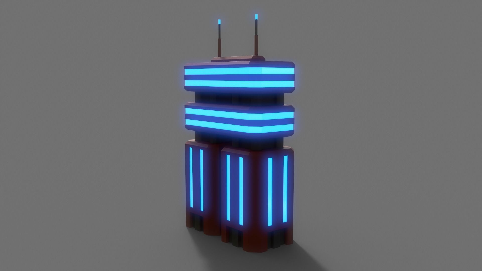 PBR Sci-Fi Building A35 Low-poly 3D model_6
