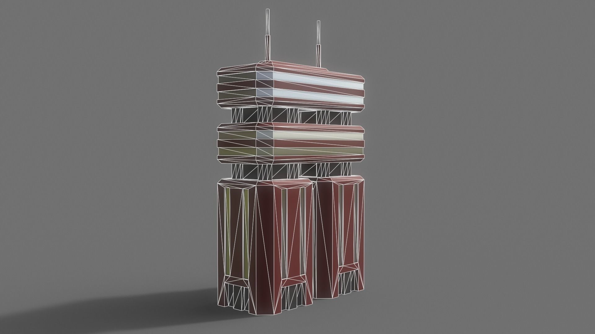 PBR Sci-Fi Building A35 Low-poly 3D model_11