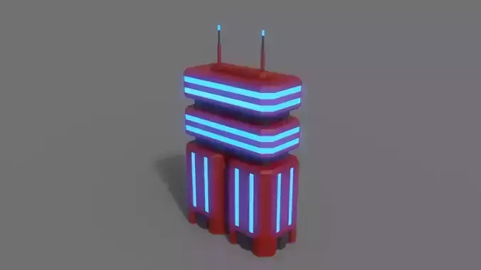 PBR Sci-Fi Building A35 Low-poly 3D model