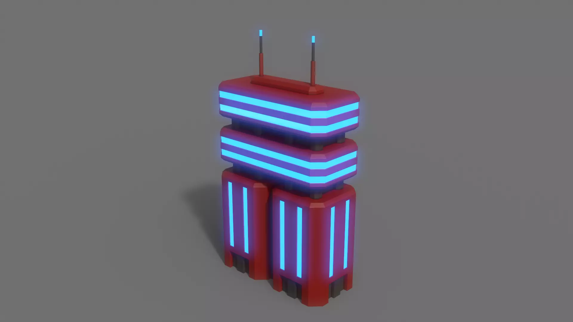 PBR Sci-Fi Building A35 Low-poly 3D model_0