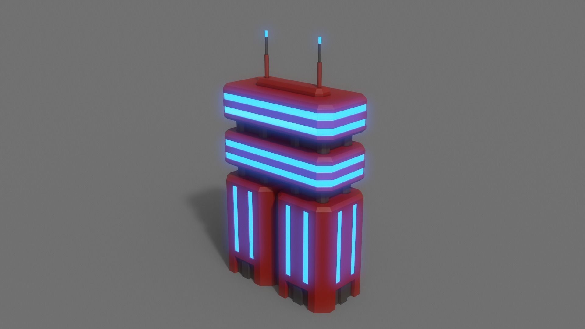 PBR Sci-Fi Building A35 Low-poly 3D model_4
