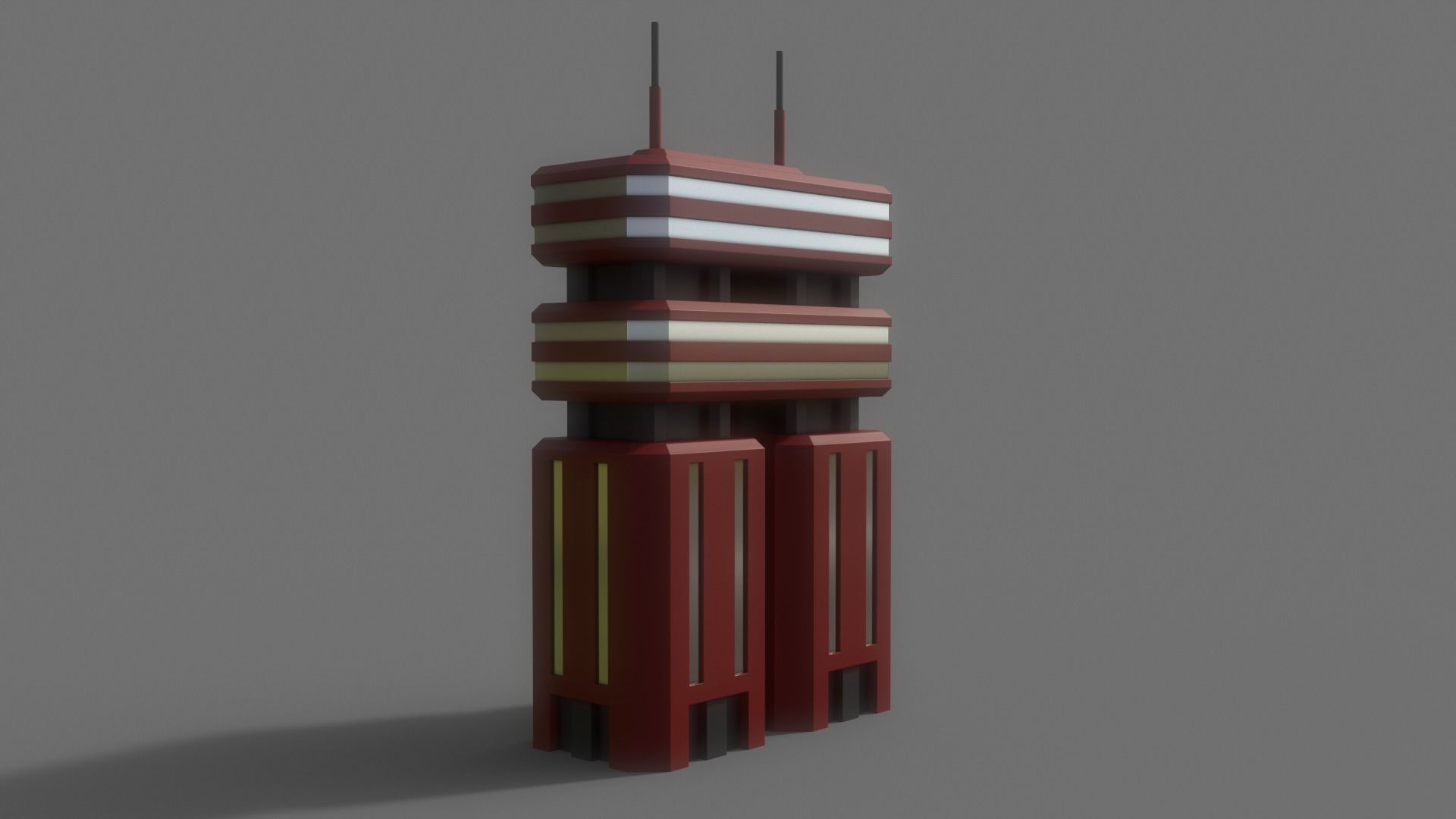 PBR Sci-Fi Building A35 Low-poly 3D model_8