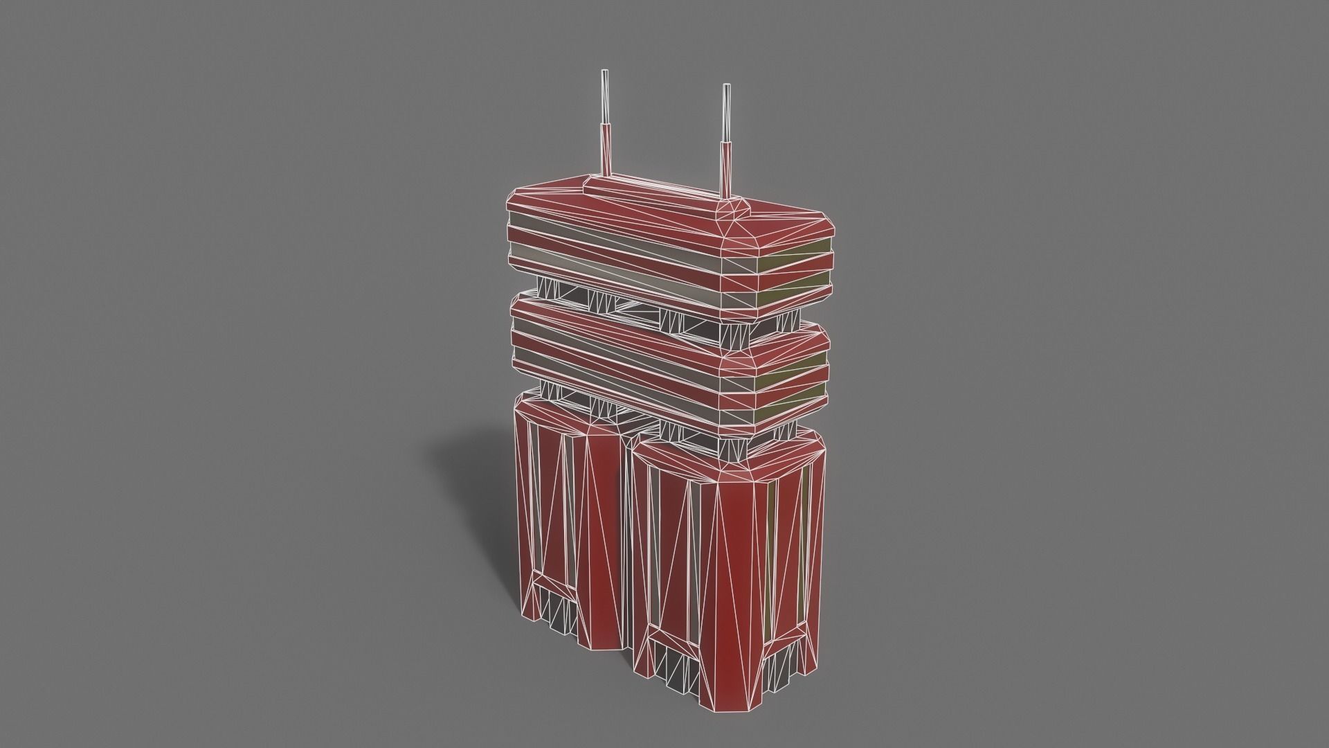 PBR Sci-Fi Building A35 Low-poly 3D model_10