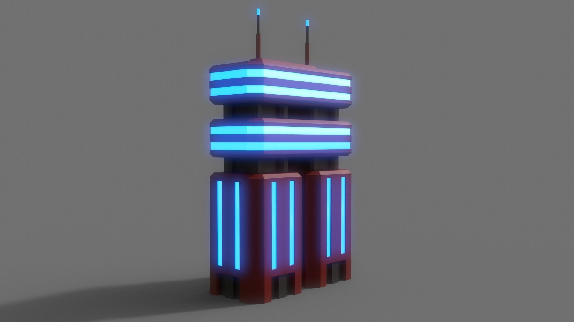 PBR Sci-Fi Building A35 Low-poly 3D model_5