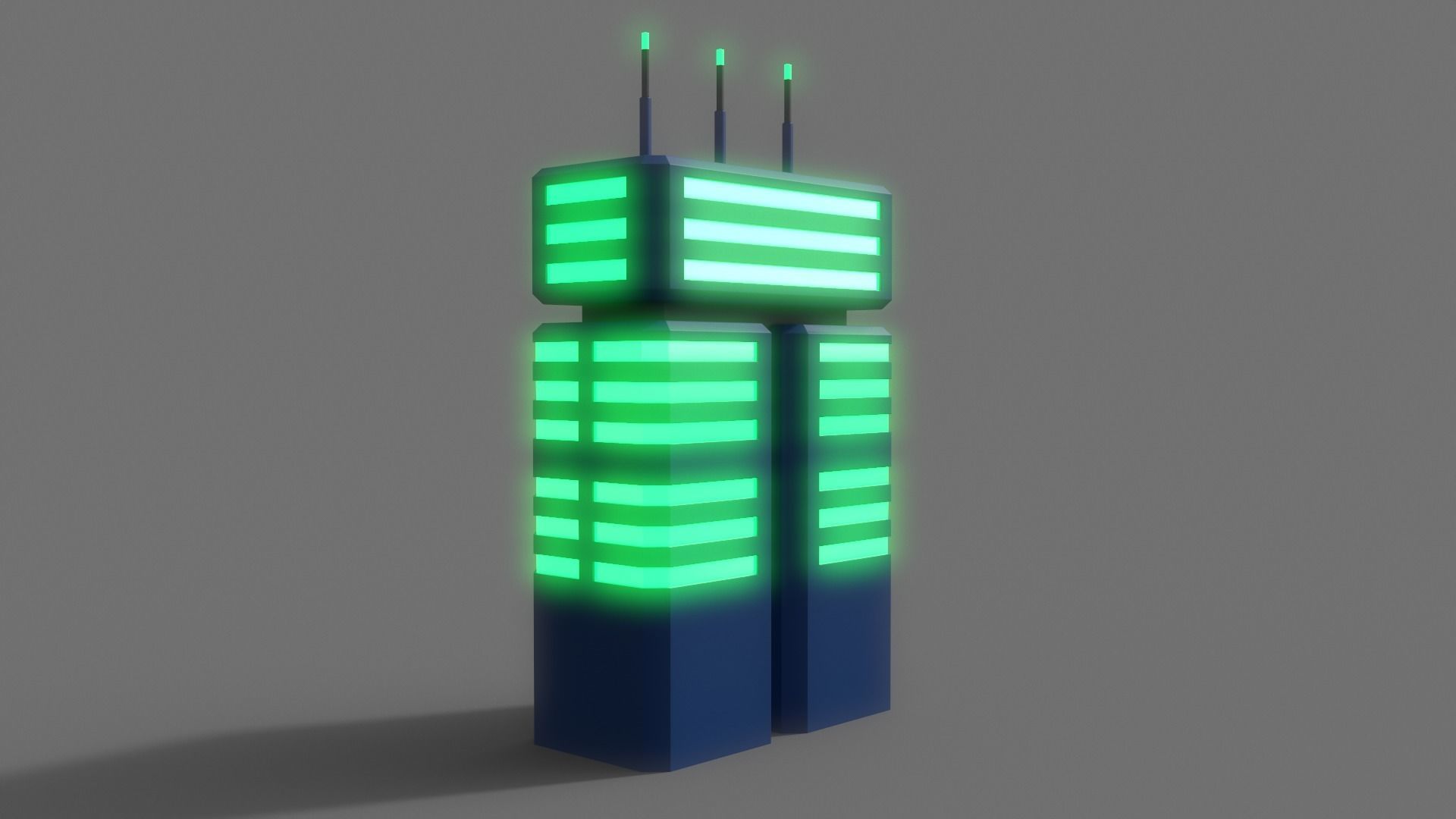 PBR Sci-Fi Building A36 Low-poly 3D model_5