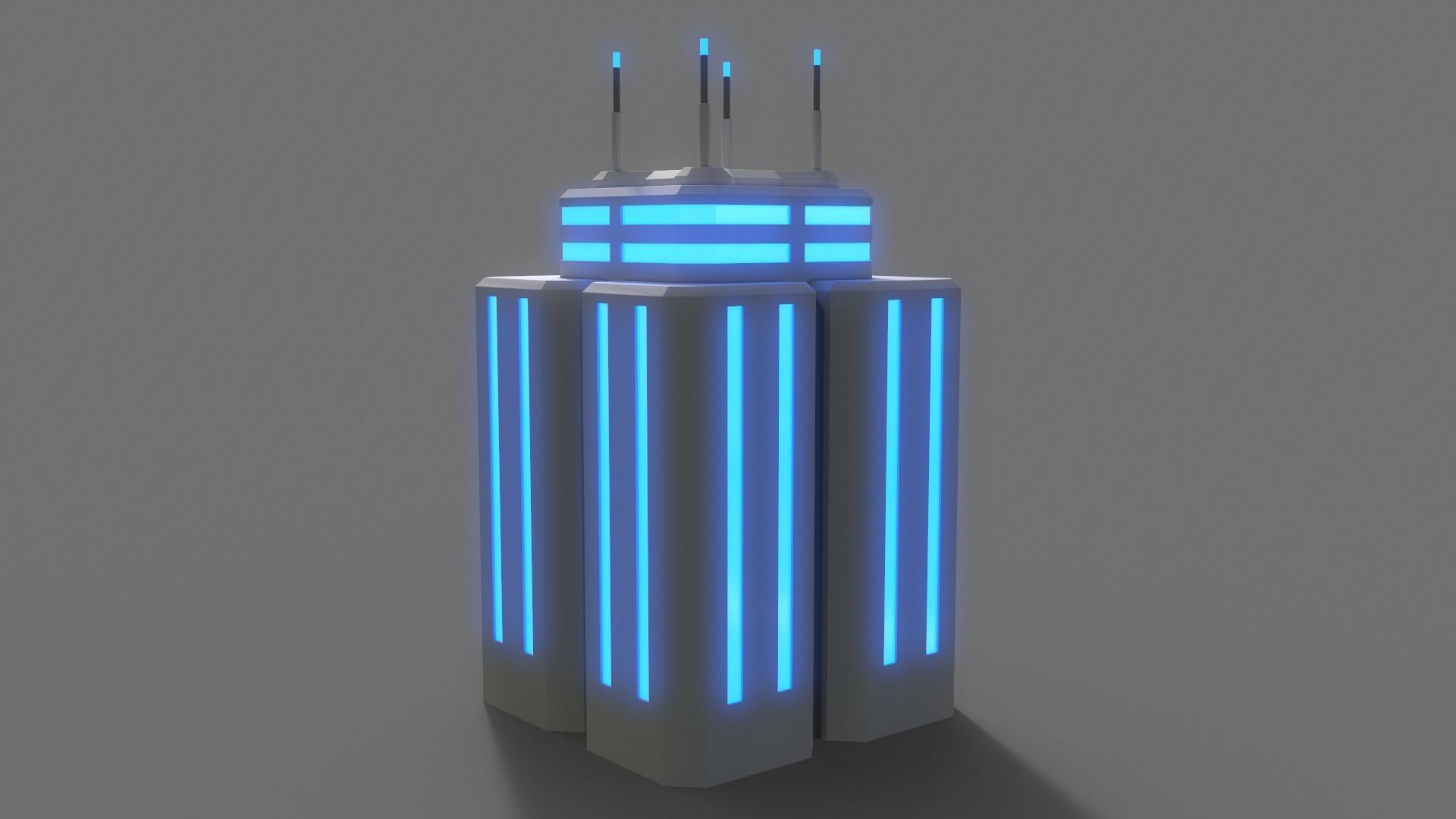 PBR Sci-Fi Building A37 Low-poly 3D model_6