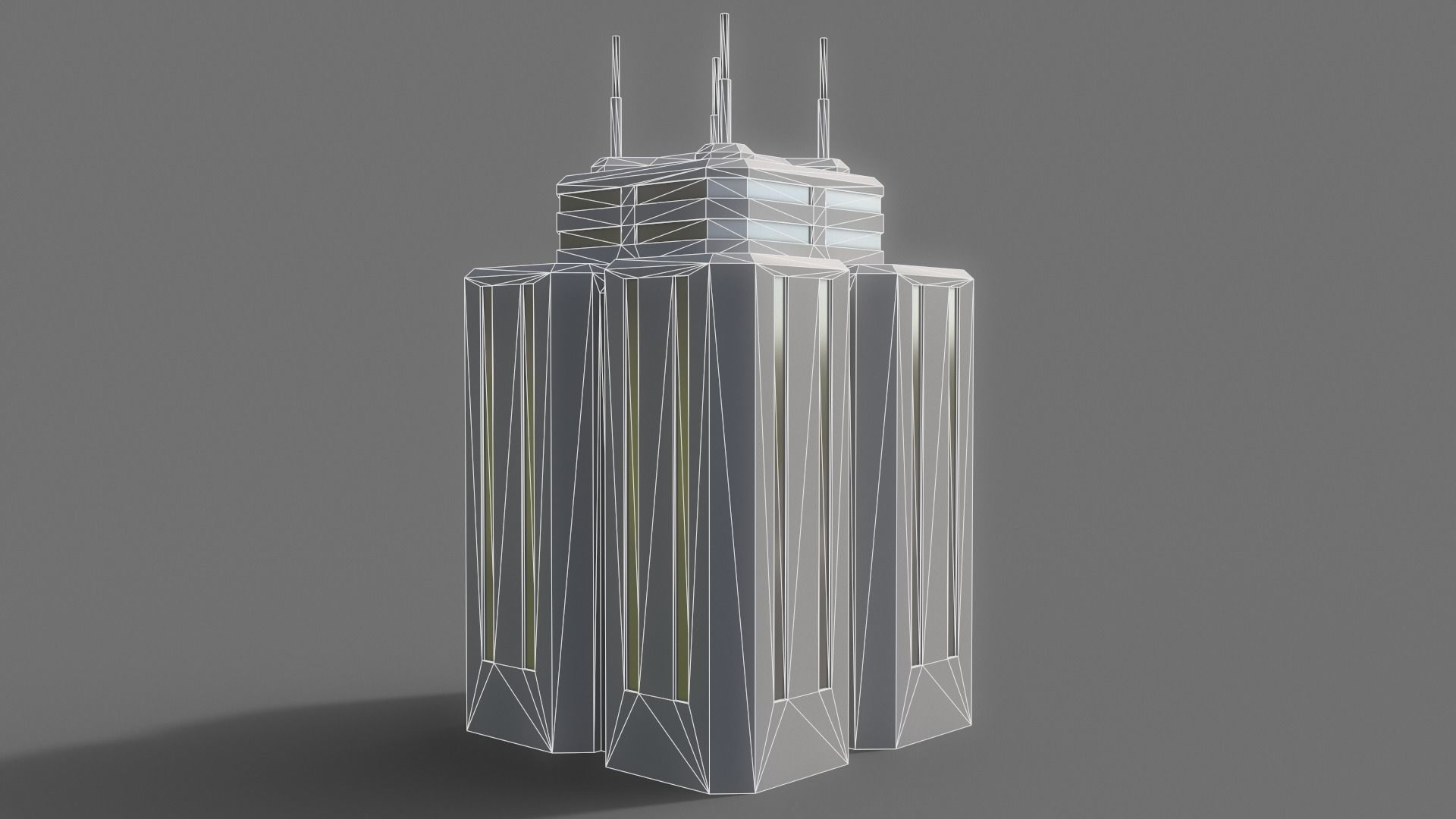 PBR Sci-Fi Building A37 Low-poly 3D model_11