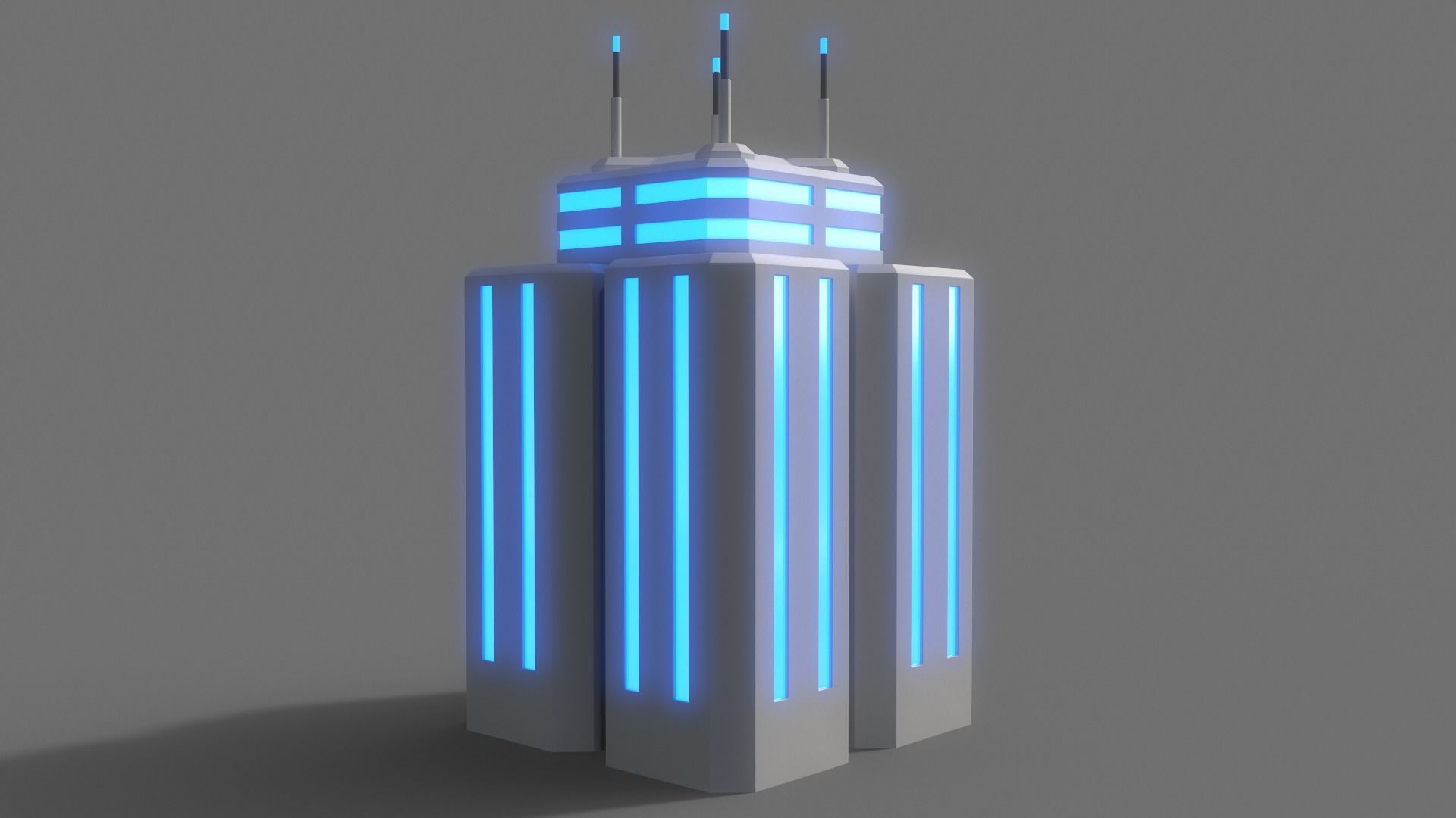 PBR Sci-Fi Building A37 Low-poly 3D model_5
