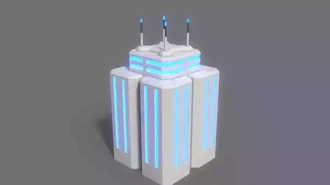 PBR Sci-Fi Building A37 Low-poly 3D model