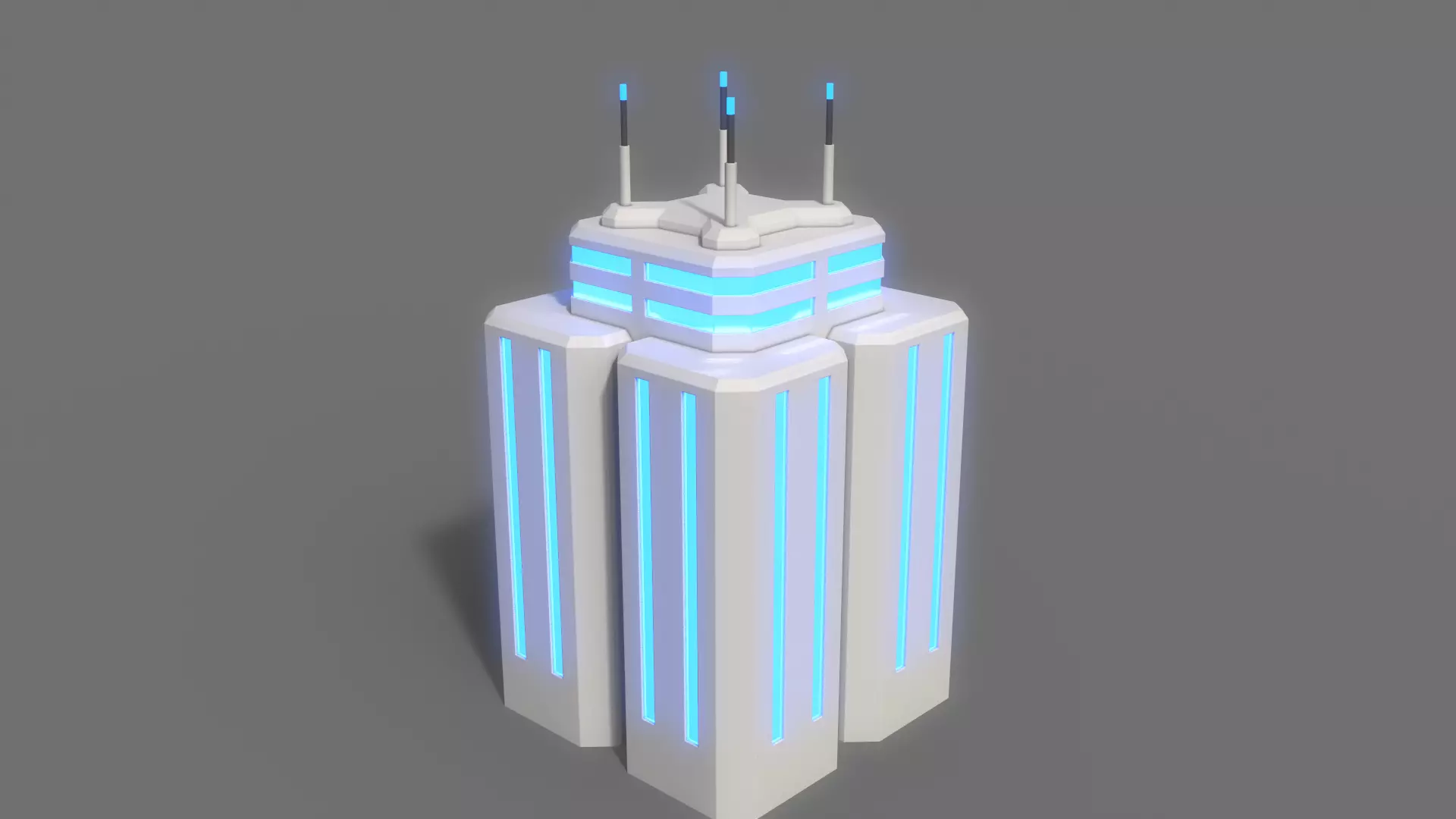 PBR Sci-Fi Building A37 Low-poly 3D model_0