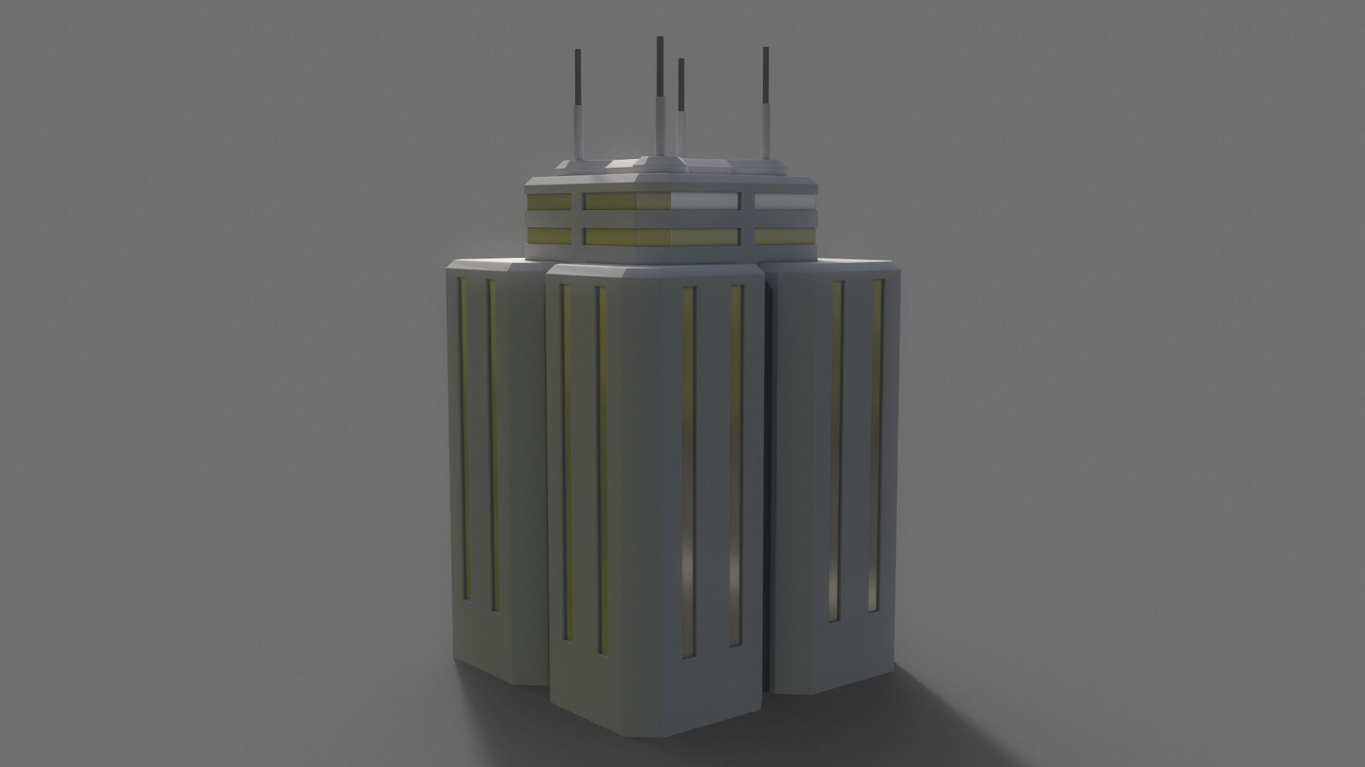 PBR Sci-Fi Building A37 Low-poly 3D model_9