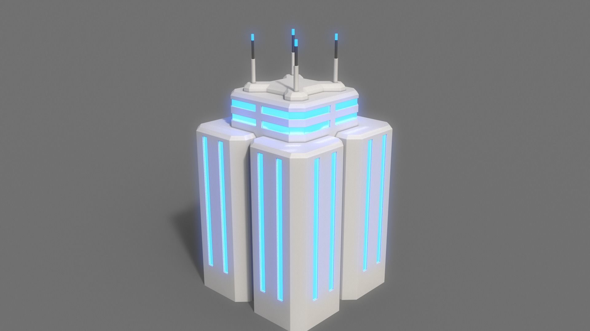 PBR Sci-Fi Building A37 Low-poly 3D model_4