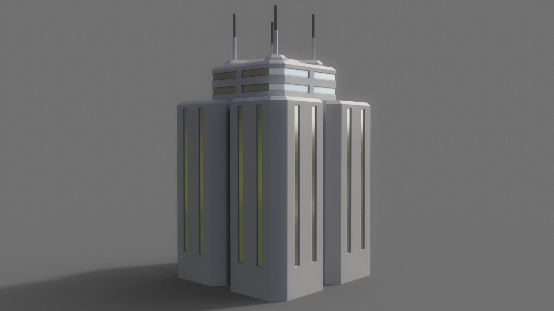 PBR Sci-Fi Building A37 Low-poly 3D model_8