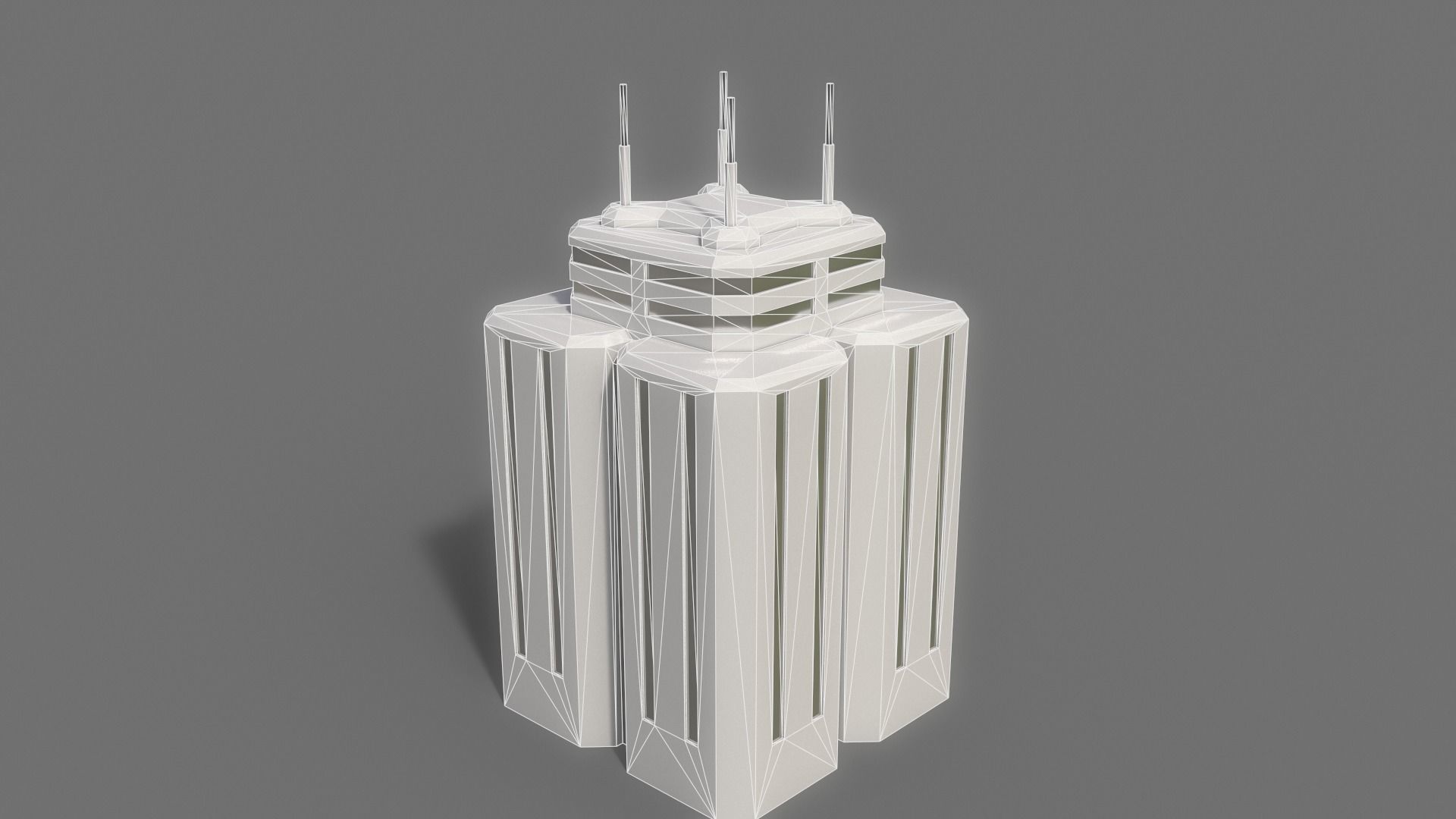PBR Sci-Fi Building A37 Low-poly 3D model_10