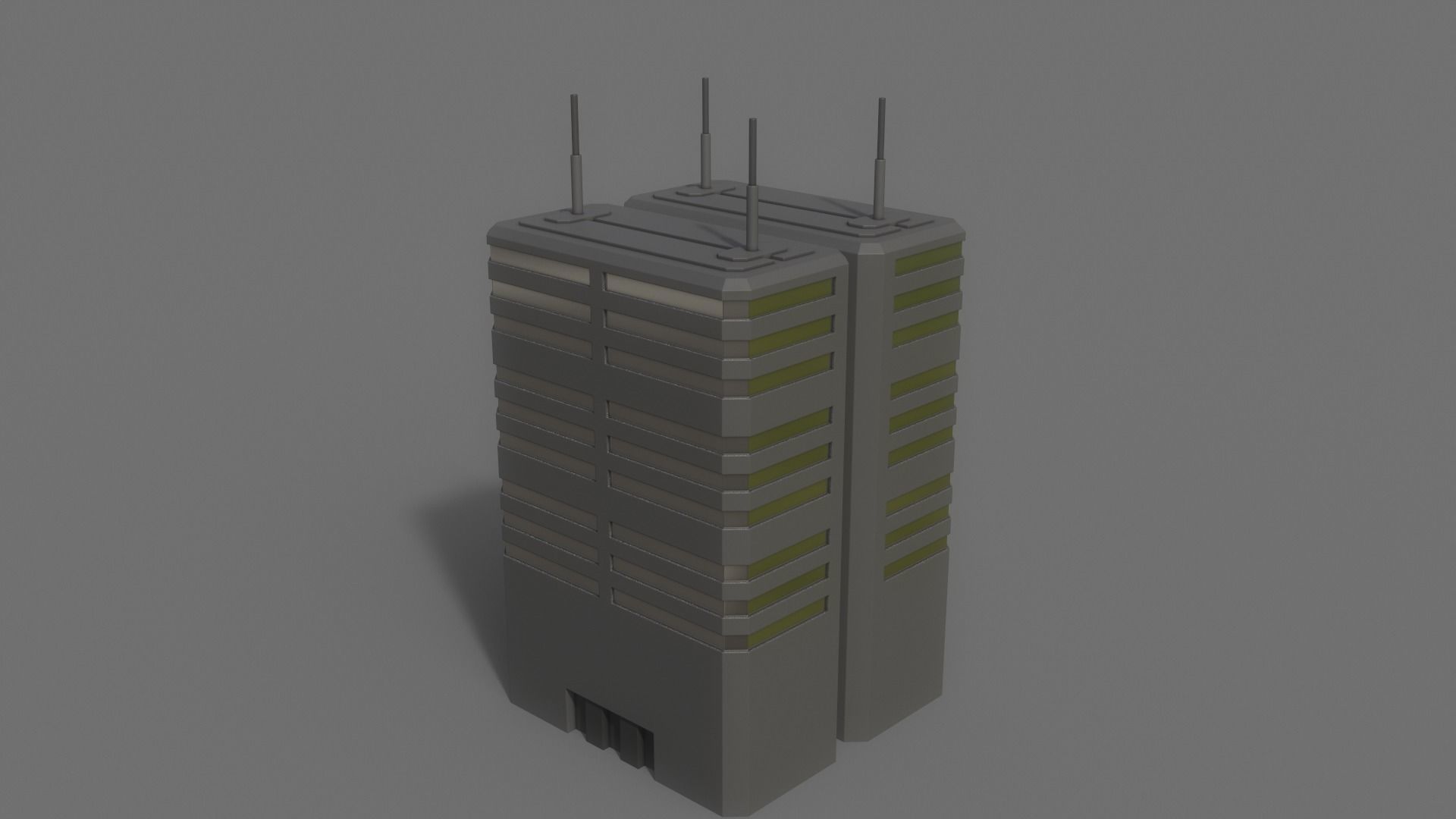 PBR Sci-Fi Building A38 Low-poly 3D model_7