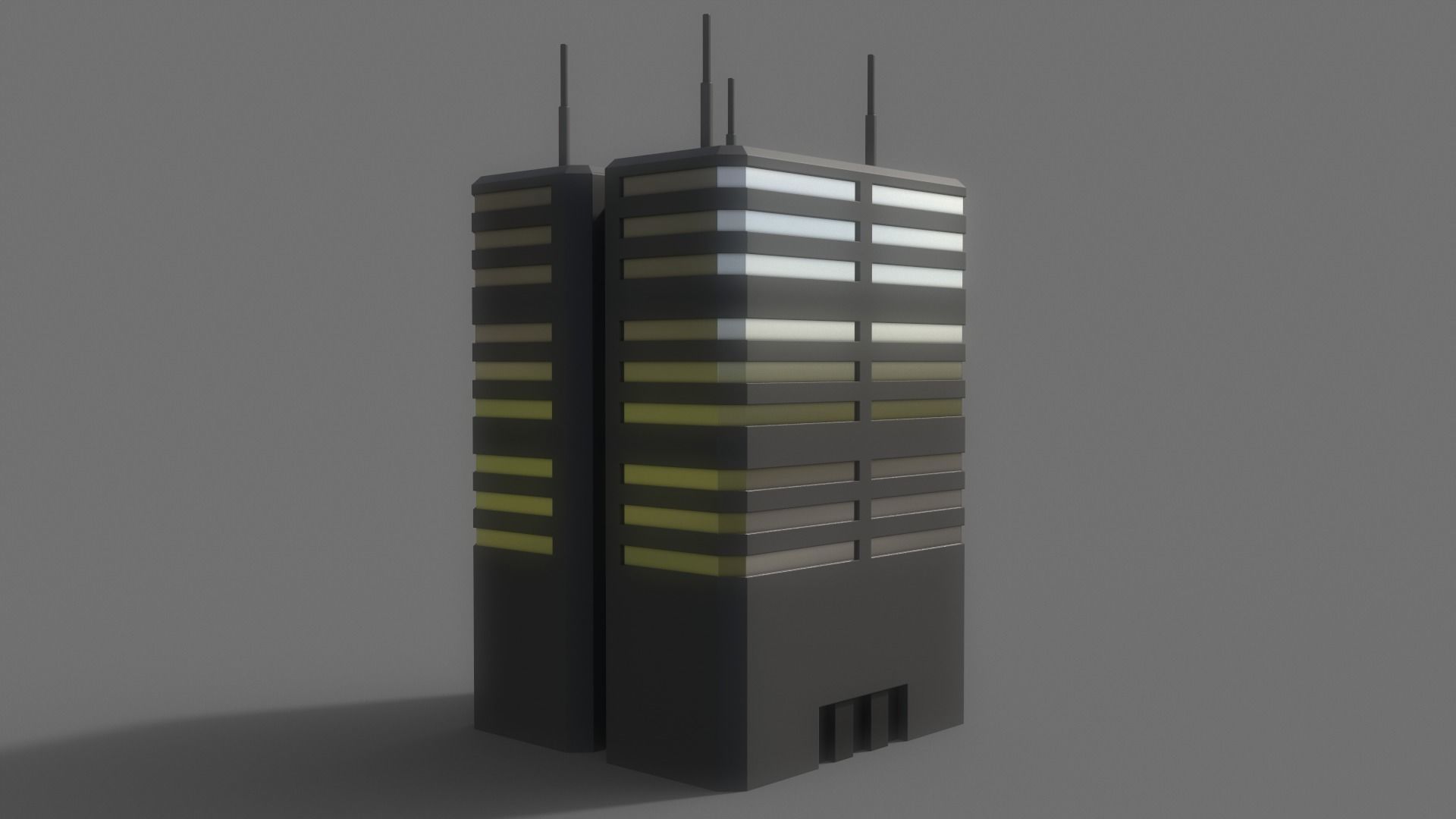 PBR Sci-Fi Building A38 Low-poly 3D model_8