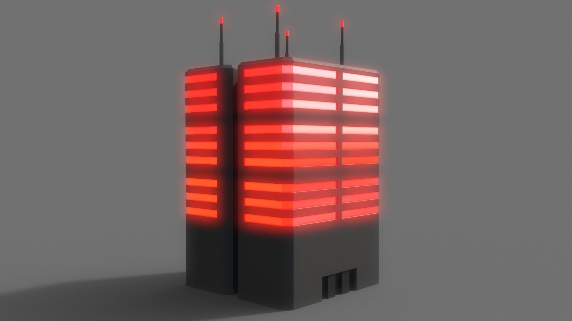 PBR Sci-Fi Building A38 Low-poly 3D model_5