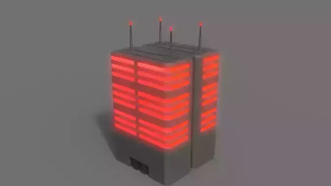 PBR Sci-Fi Building A38 Low-poly 3D model