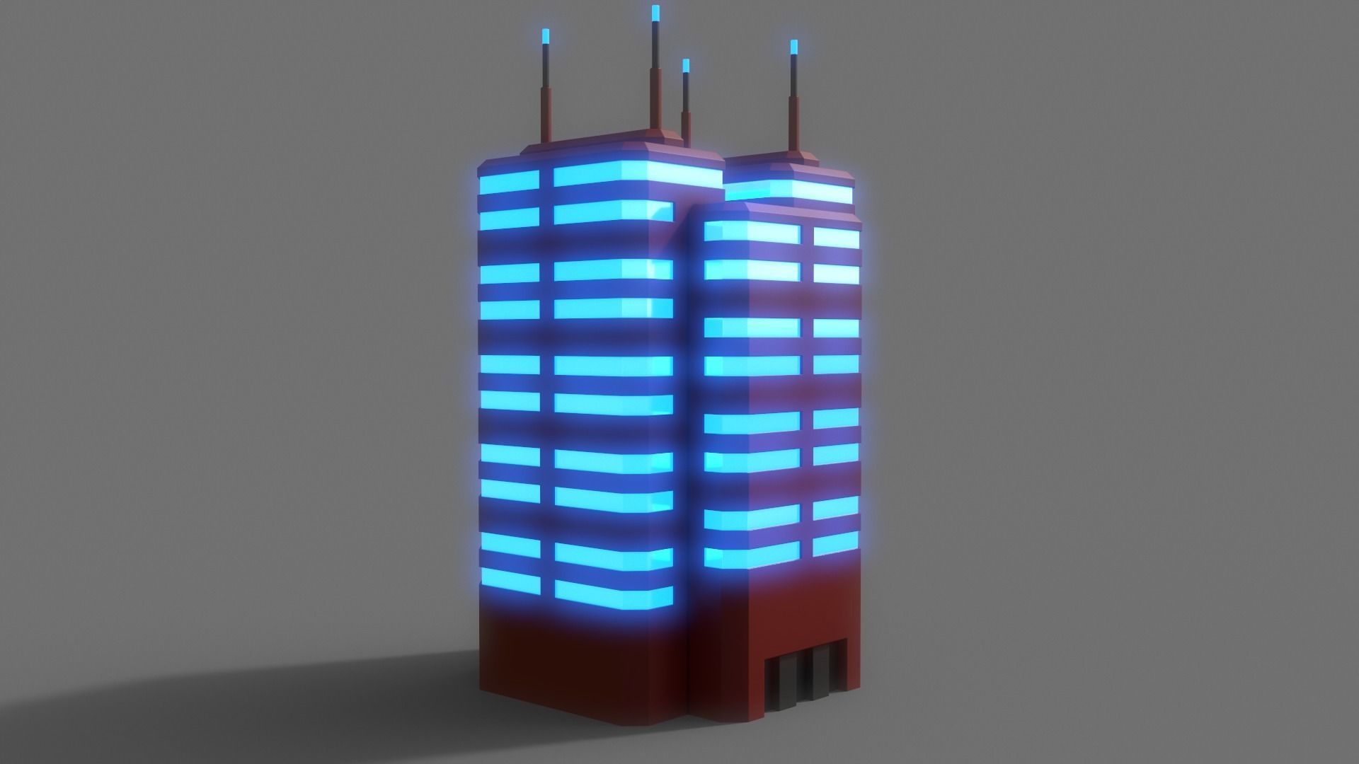 PBR Sci-Fi Building A39 Low-poly 3D model_5